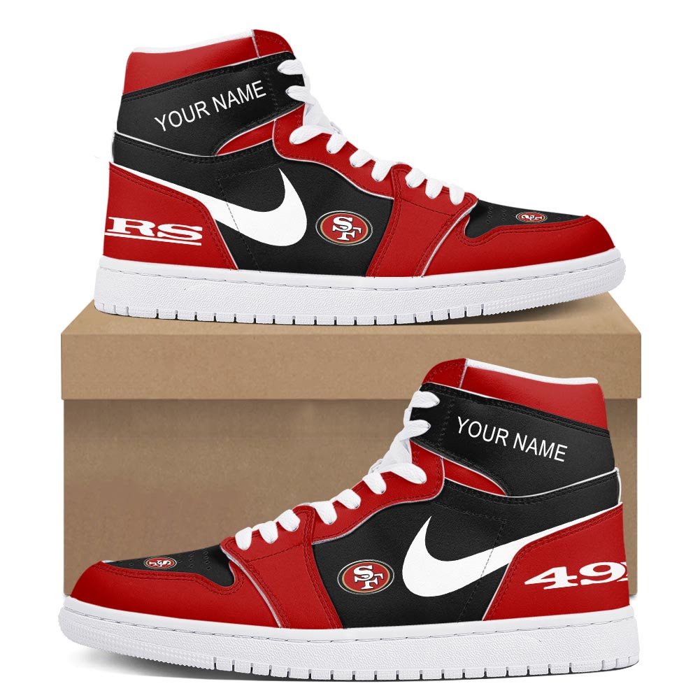 Ideafootwear San Francisco 49ers AJ1 High Sneakers Shoes For Men And Women 8