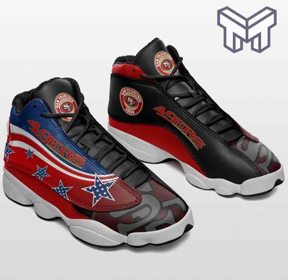 Ideafootwear San Francisco 49ers AJ13 Sneakers Shoes For Men And Women 17