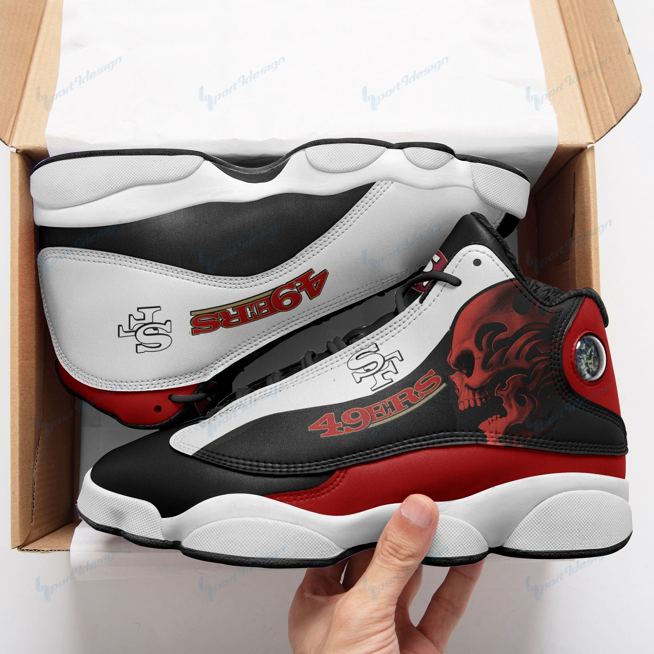 Ideafootwear San Francisco 49ers AJ13 Sneakers Shoes For Men And Women 55