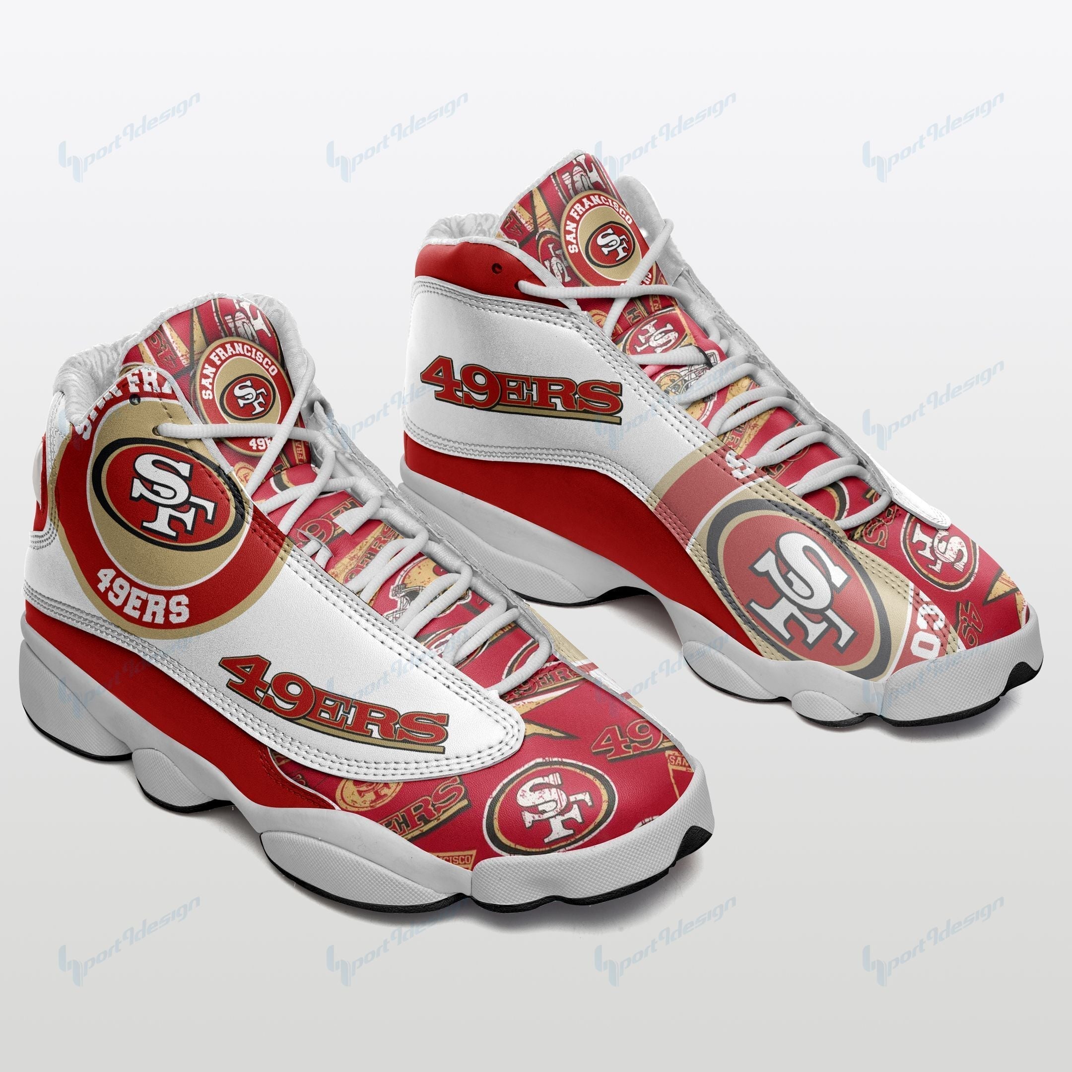 Ideafootwear San Francisco 49ers AJ13 Sneakers Shoes For Men And Women 44