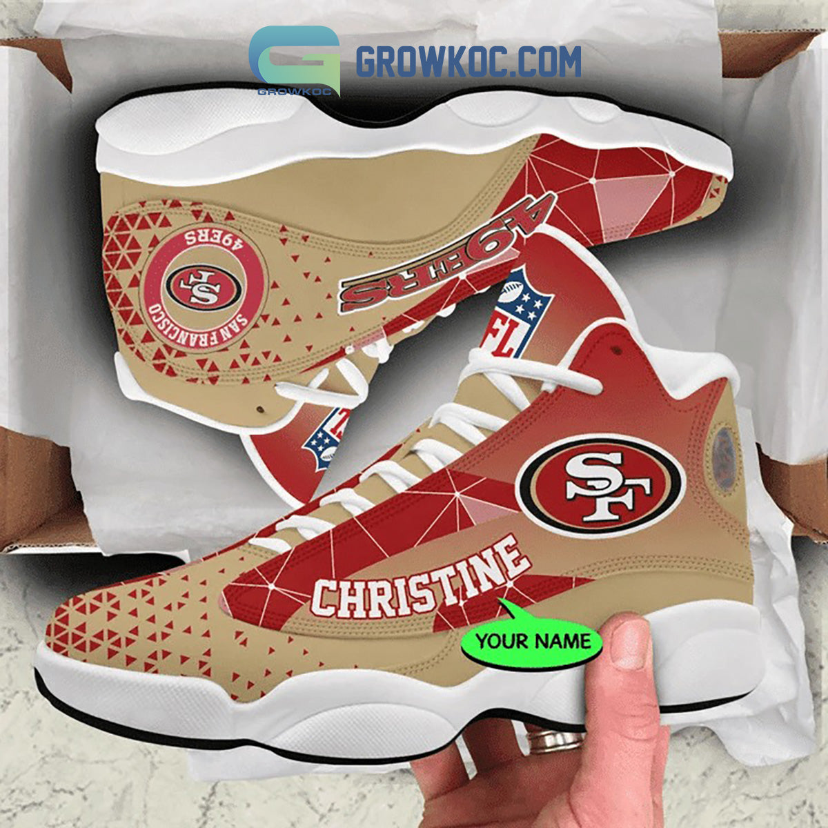 Ideafootwear San Francisco 49ers AJ13 Sneakers Shoes For Men And Women 8