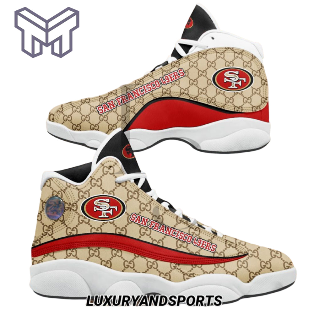 Ideafootwear San Francisco 49ers AJ13 Sneakers Shoes For Men And Women 18