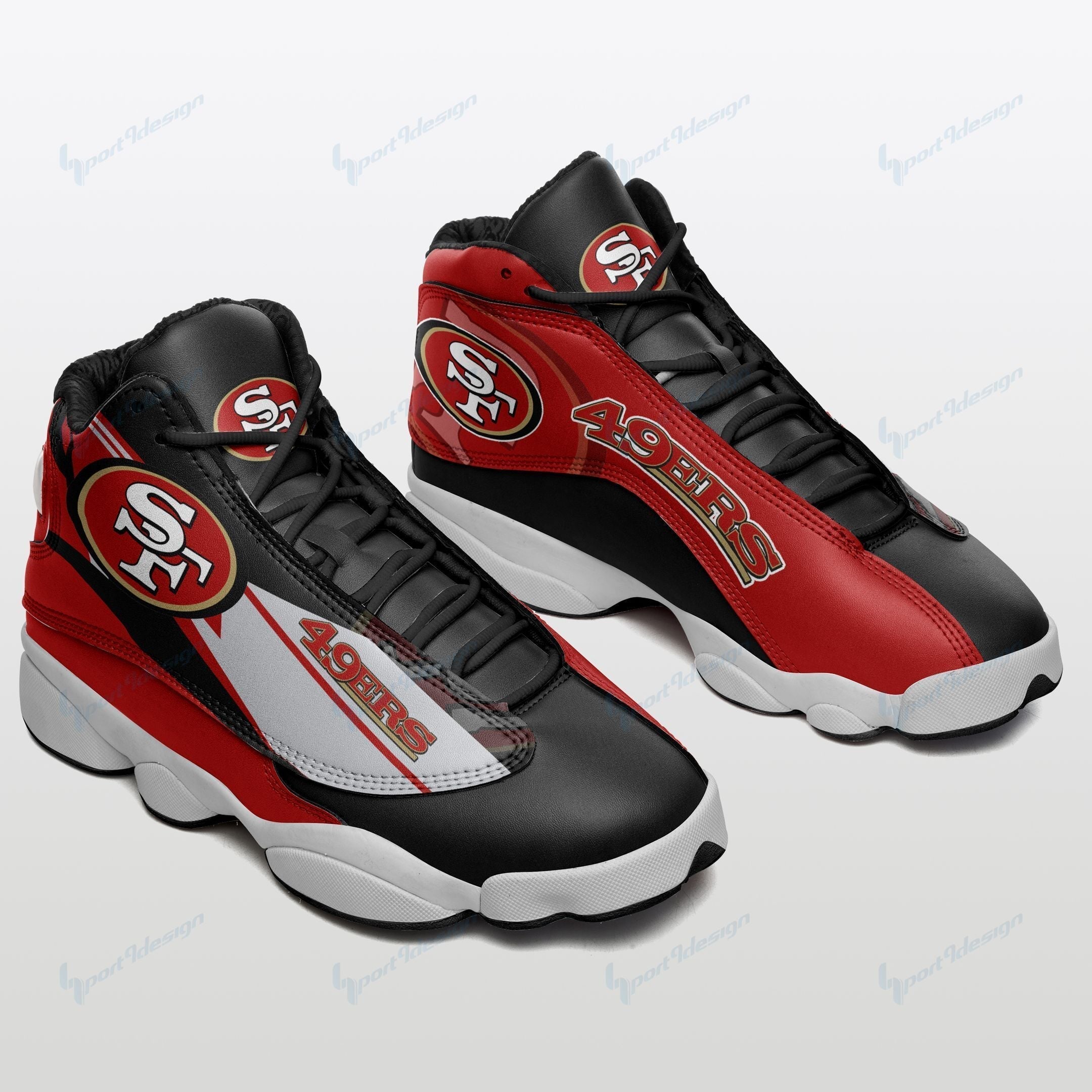 Ideafootwear San Francisco 49ers AJ13 Sneakers Shoes For Men And Women 51