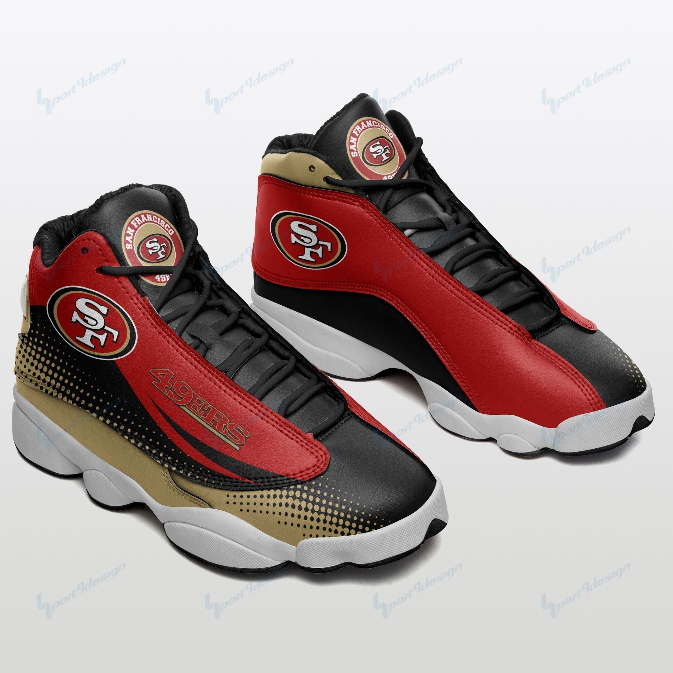 Ideafootwear San Francisco 49ers AJ13 Sneakers Shoes For Men And Women 30