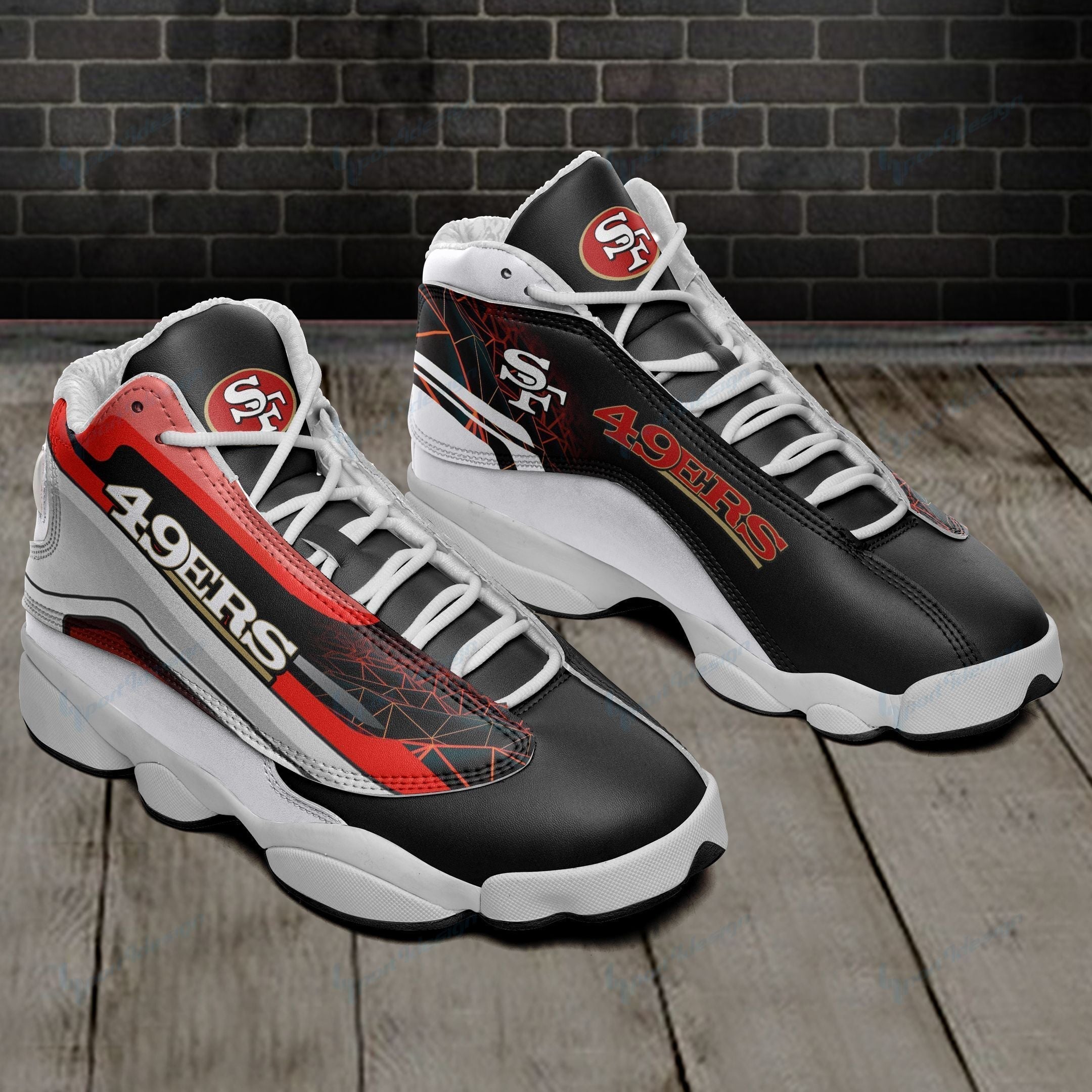 Ideafootwear San Francisco 49ers AJ13 Sneakers Shoes For Men And Women 36