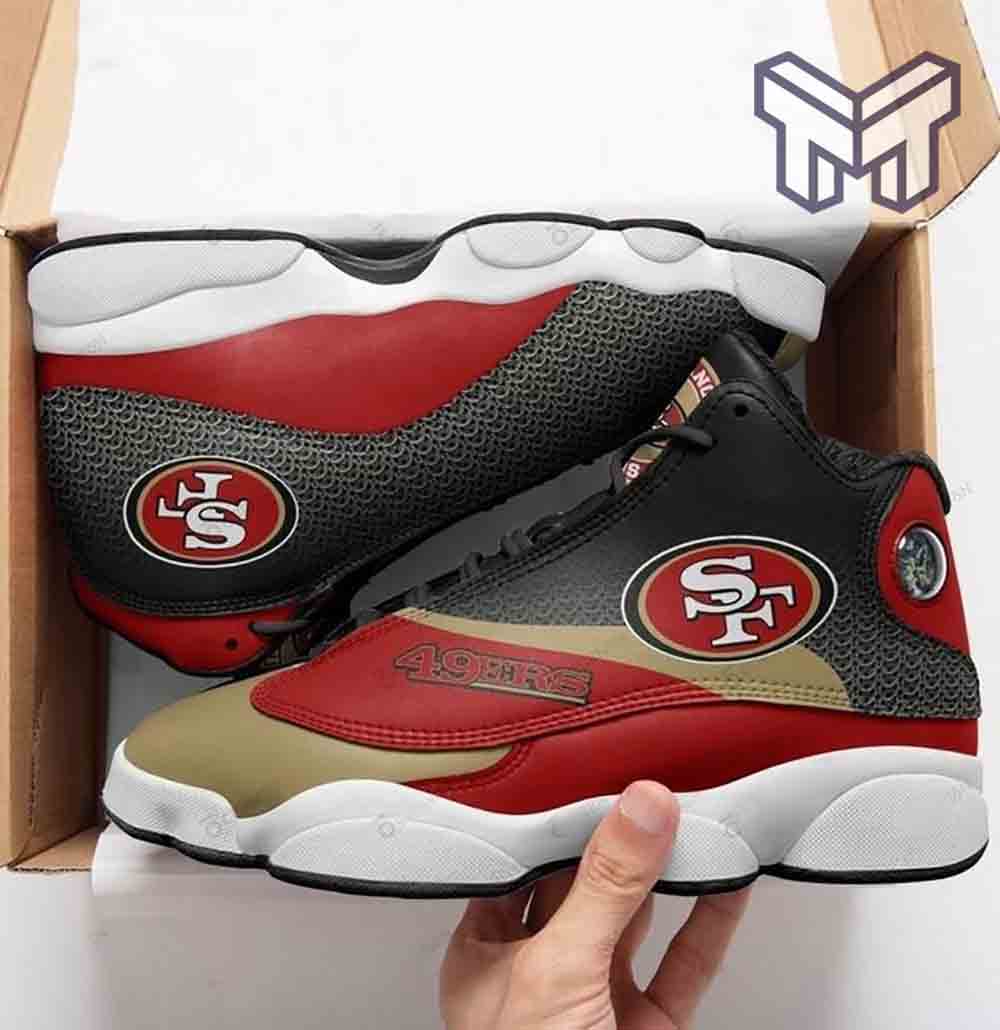 Ideafootwear San Francisco 49ers AJ13 Sneakers Shoes For Men And Women 16
