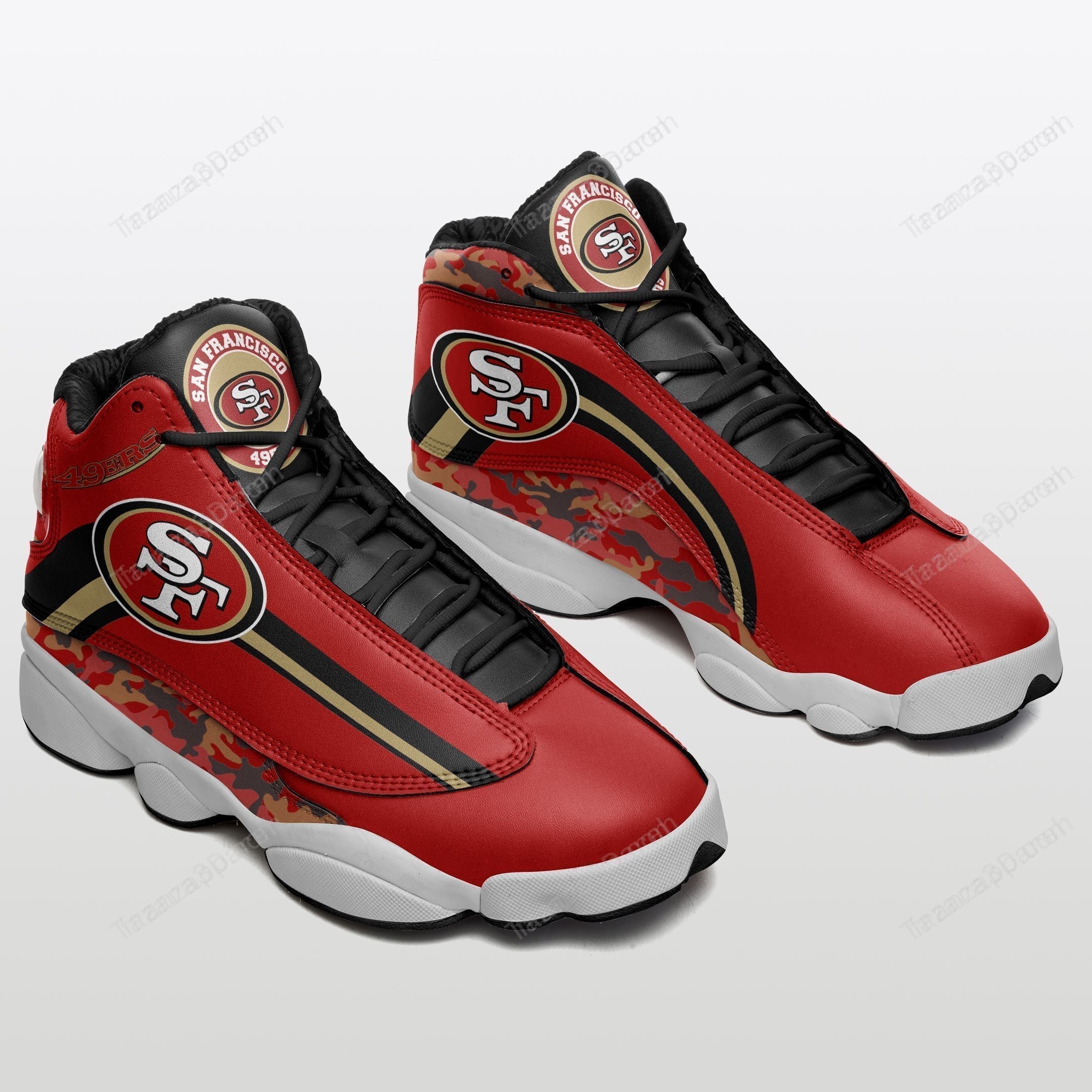 Ideafootwear San Francisco 49ers AJ13 Sneakers Shoes For Men And Women 34