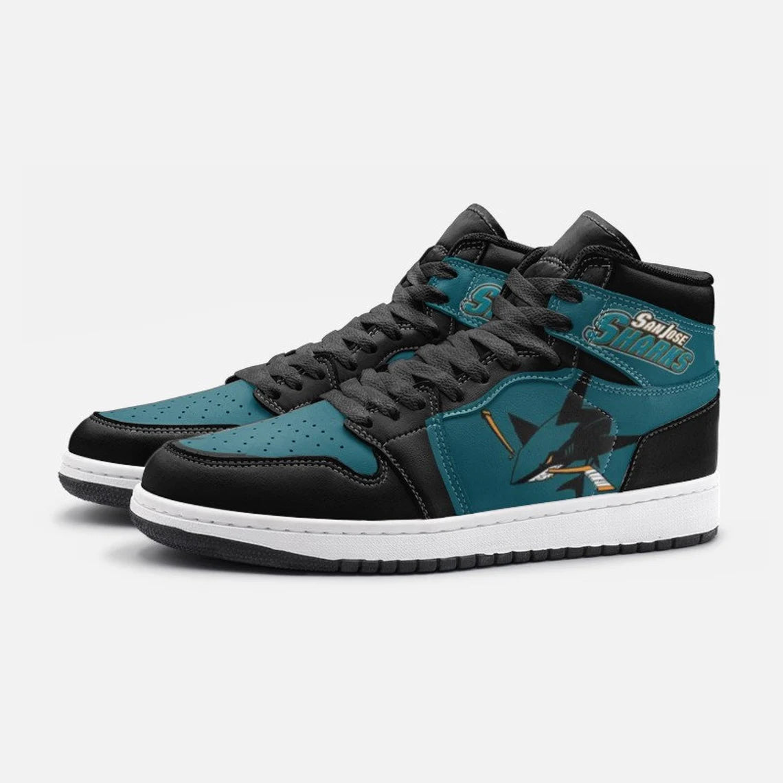 Ideafootwear San Jose Sharks AJ1 High Sneakers Shoes For Men And Women 5