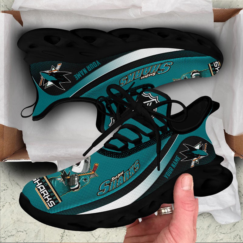 Ideafootwear San Jose Sharks Max Soul Shoes Sneakers For Men And Women 2