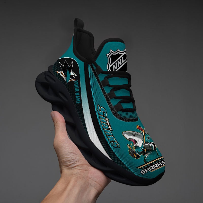 Ideafootwear San Jose Sharks Max Soul Shoes Sneakers For Men And Women 2