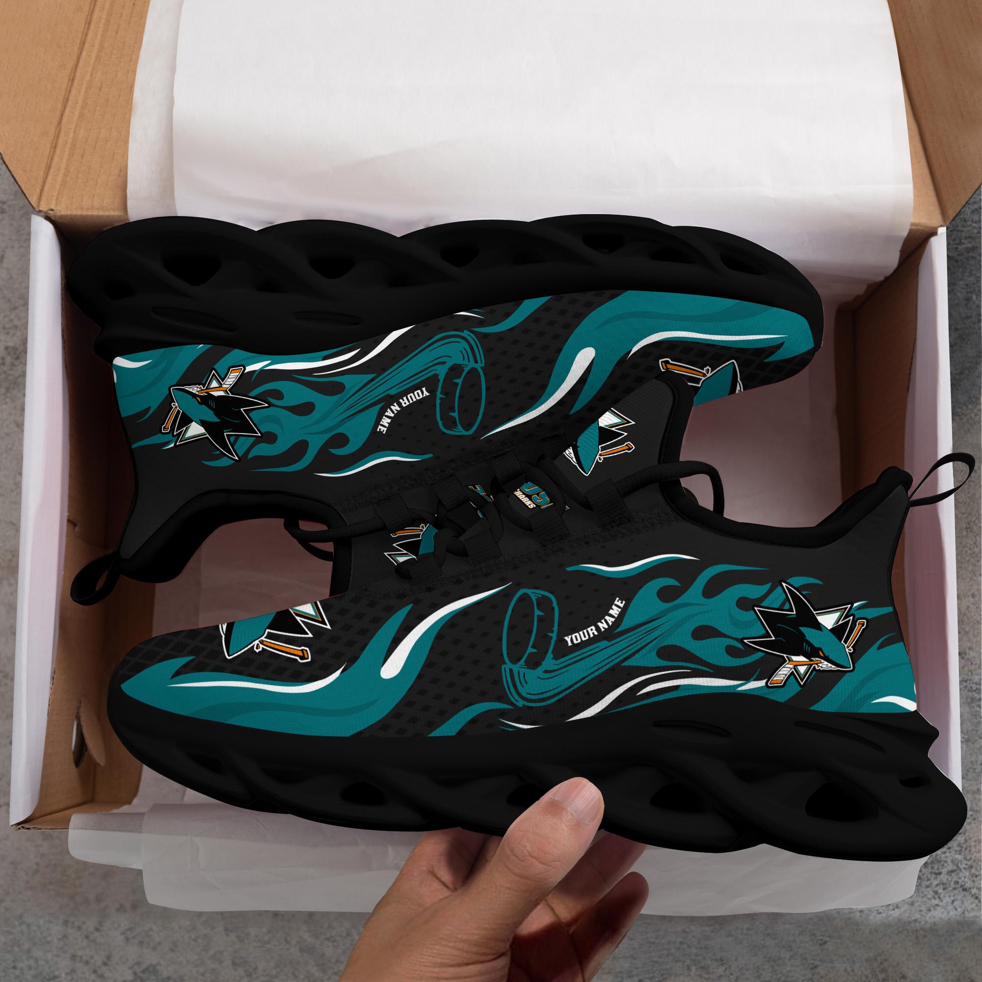 Ideafootwear San Jose Sharks Max Soul Shoes Sneakers For Men And Women 3