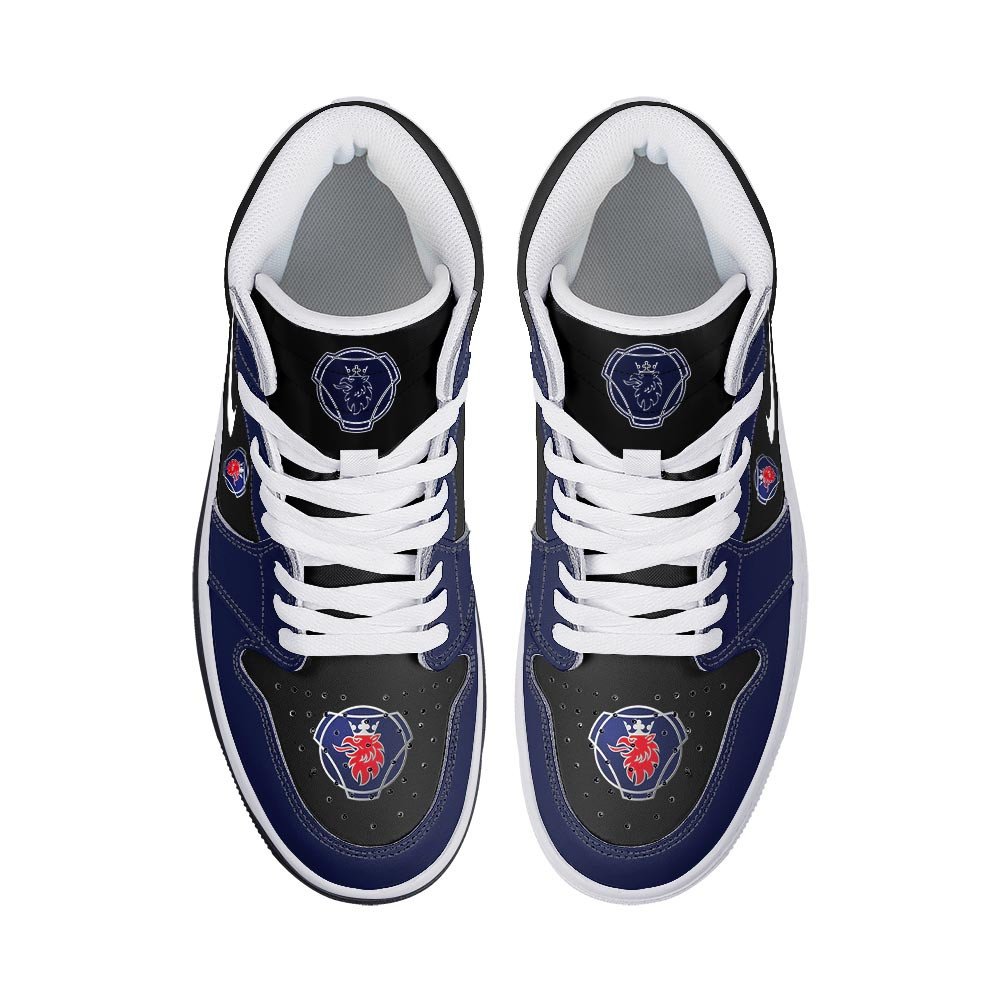 Ideafootwear Scania Trucks AJ1 High Sneakers Shoes For Men And Women 1