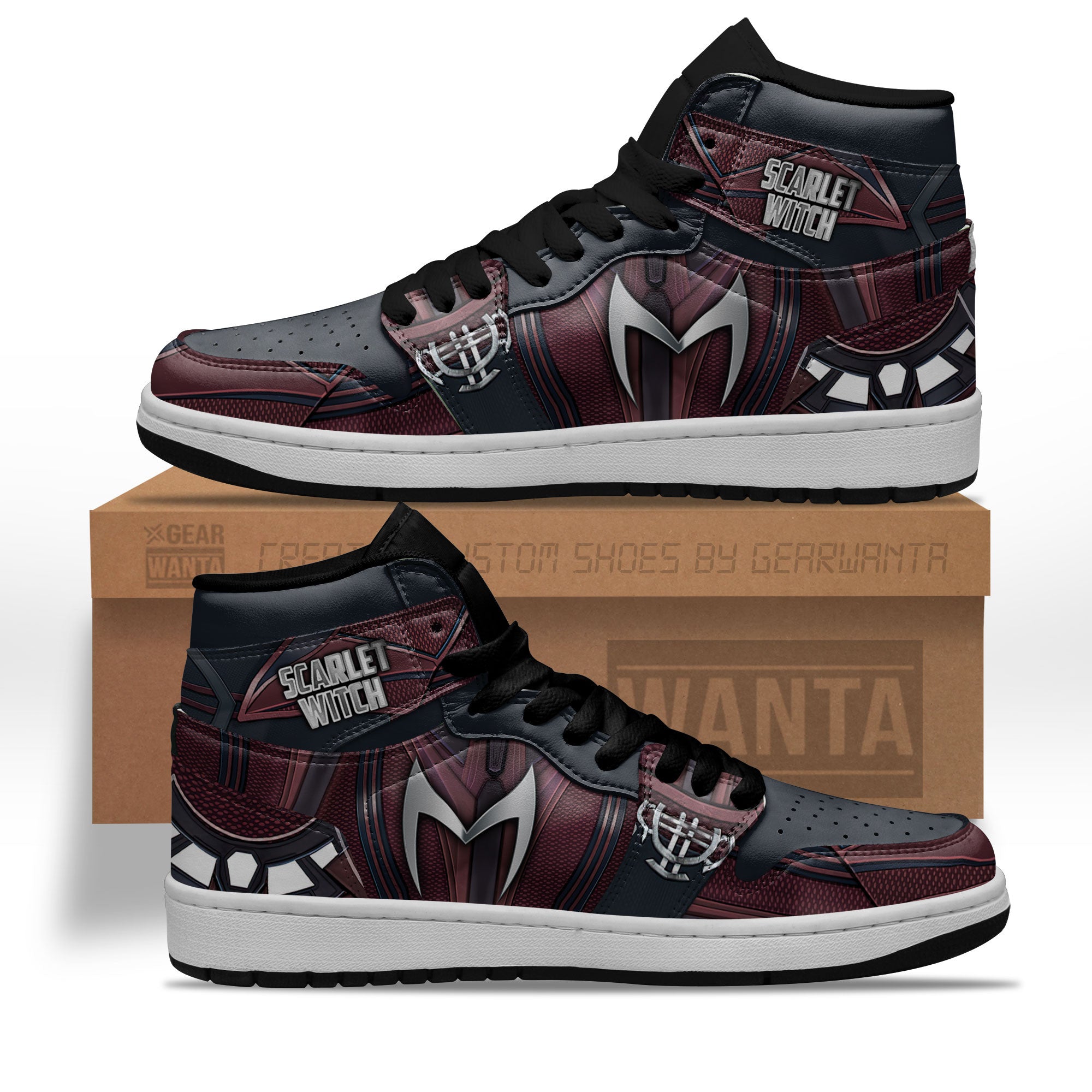 Ideafootwear Scarlet Witch AJ1 High Sneakers Shoes For Men And Women 1