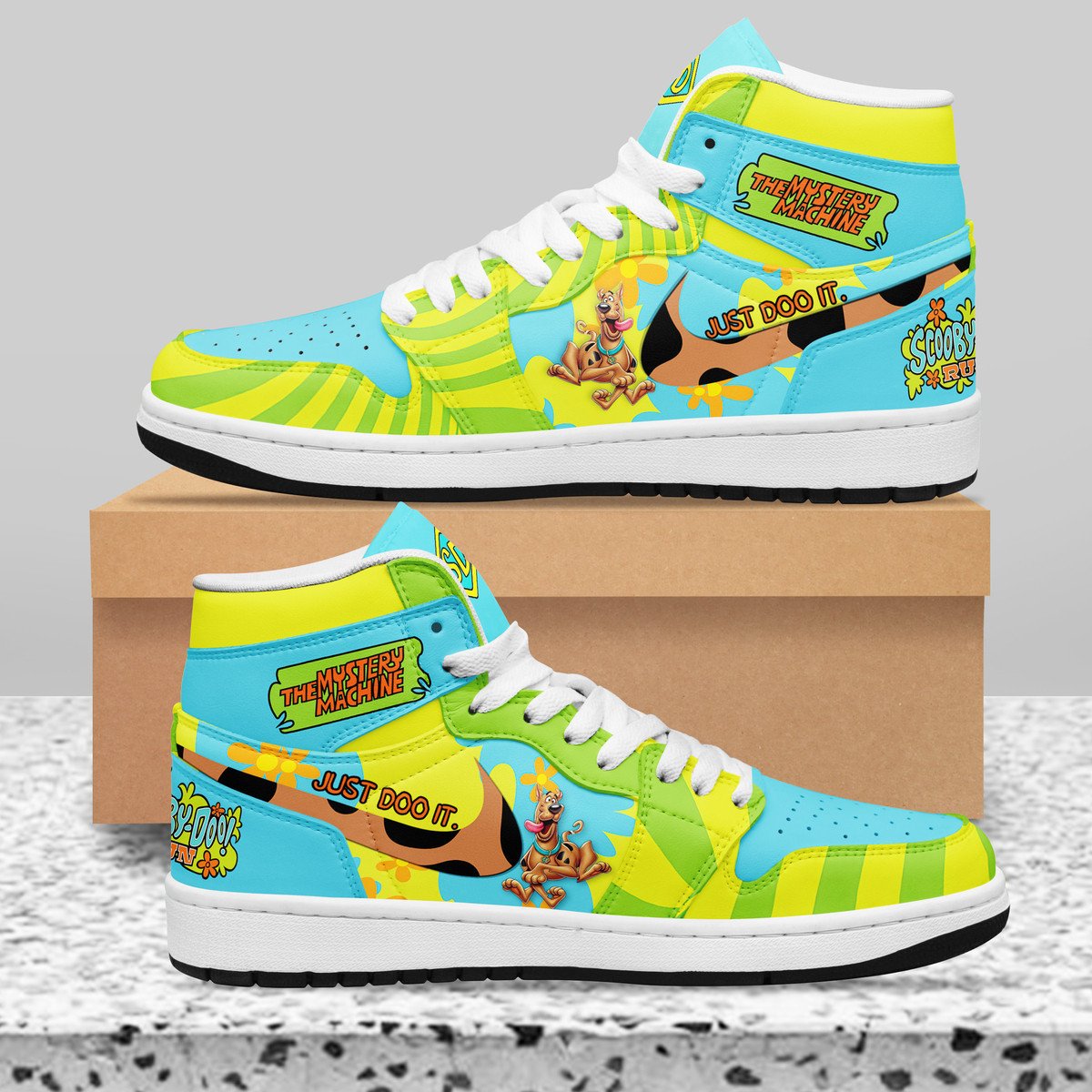 Ideafootwear Scooby-Doo AJ1 High Sneakers Shoes For Men And Women 2