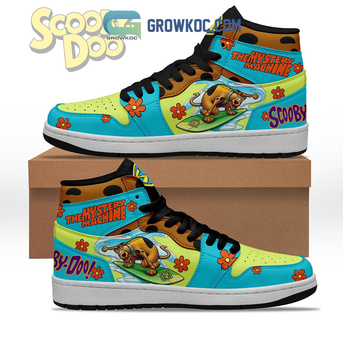Ideafootwear Scooby Doo AJ1 High Sneakers Shoes For Men And Women 3