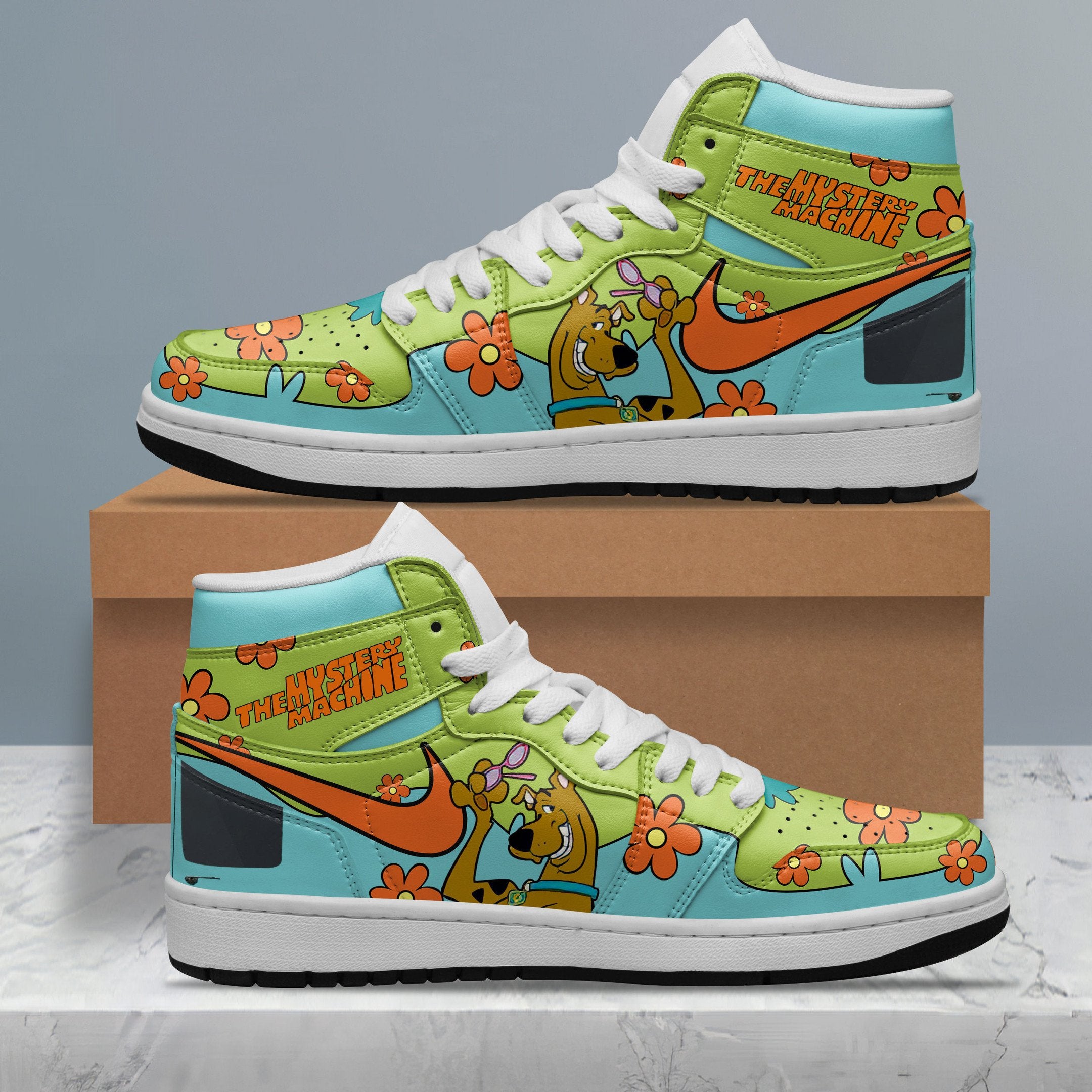 Ideafootwear Scooby-Doo AJ1 High Sneakers Shoes For Men And Women 4