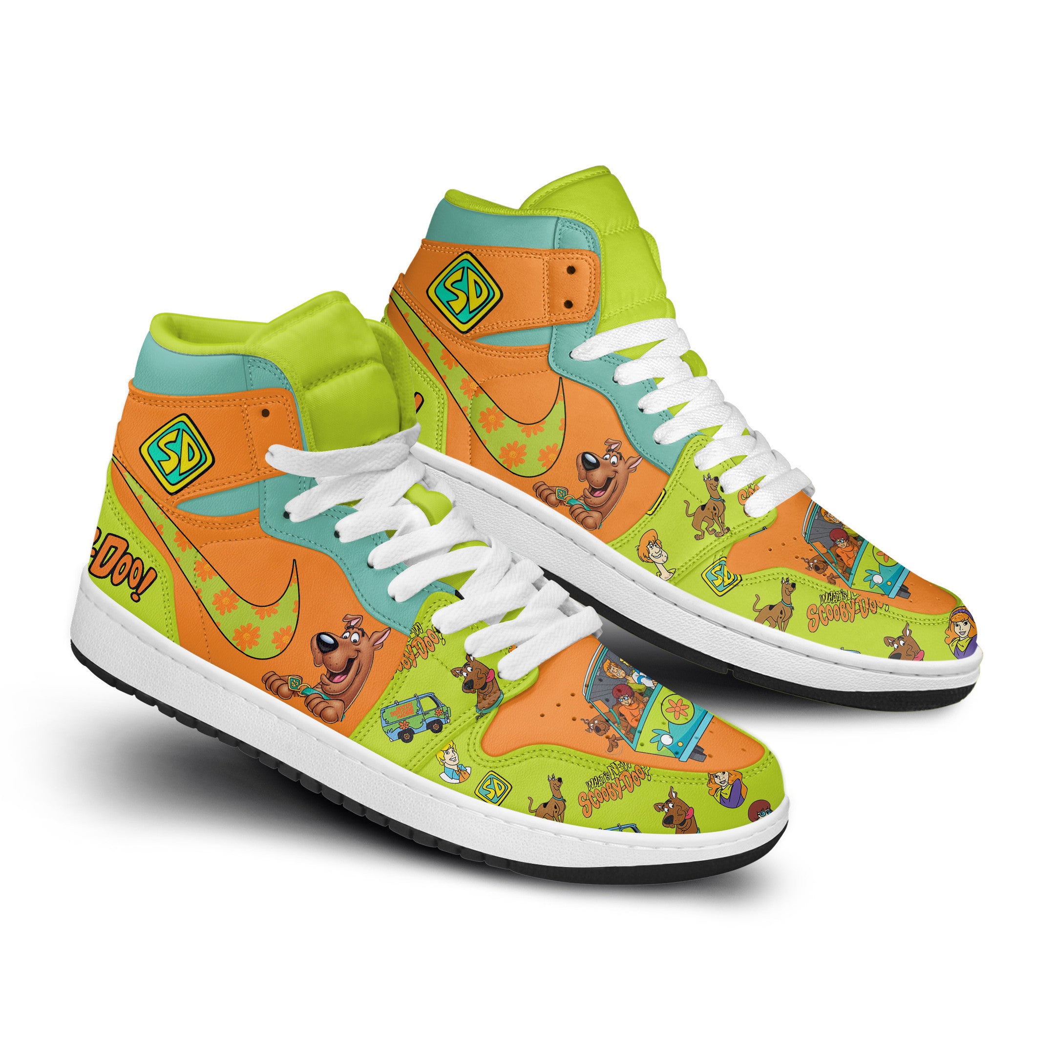 Ideafootwear Scooby-Doo AJ1 High Sneakers Shoes For Men And Women 6