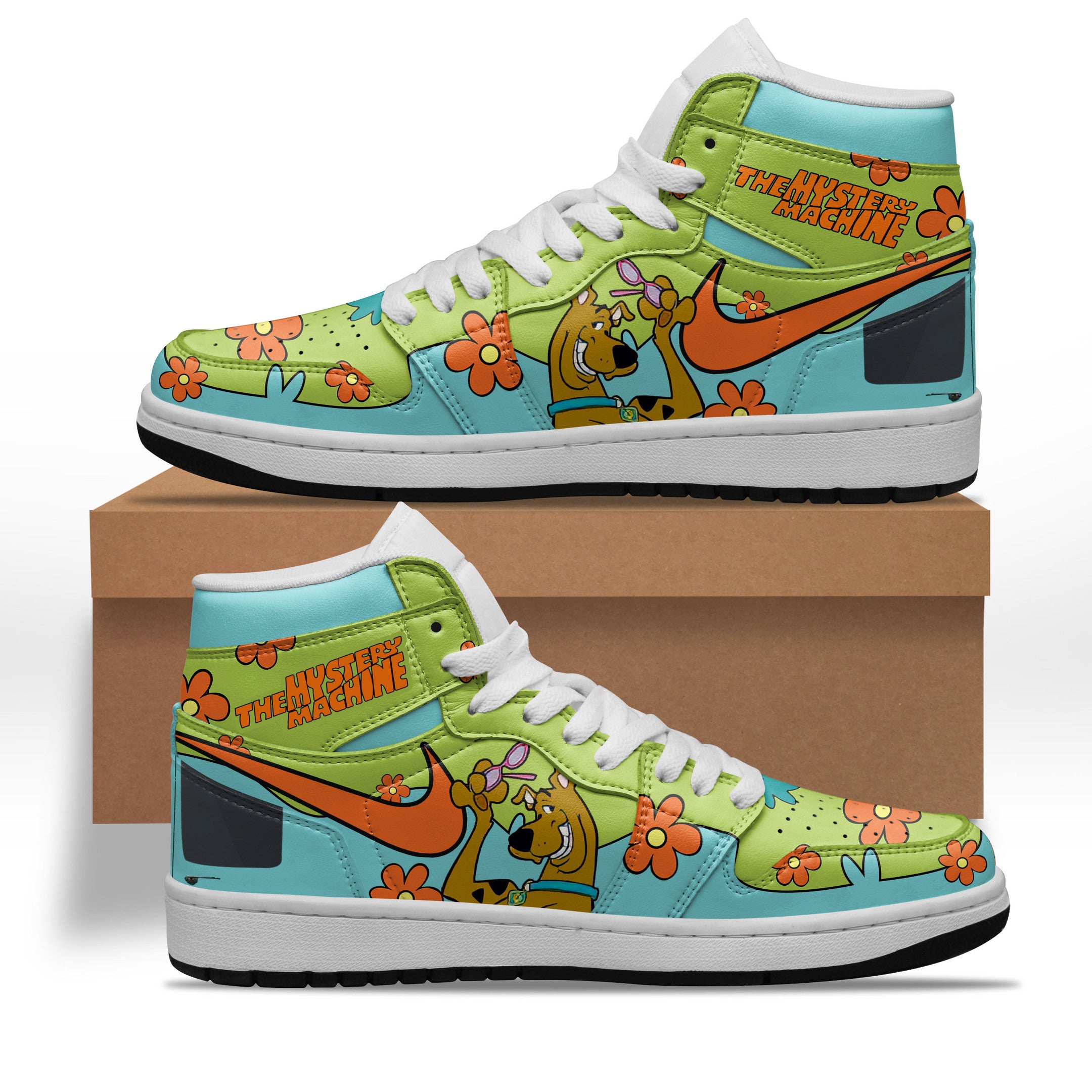 Ideafootwear Scooby-Doo AJ1 High Sneakers Shoes For Men And Women 4