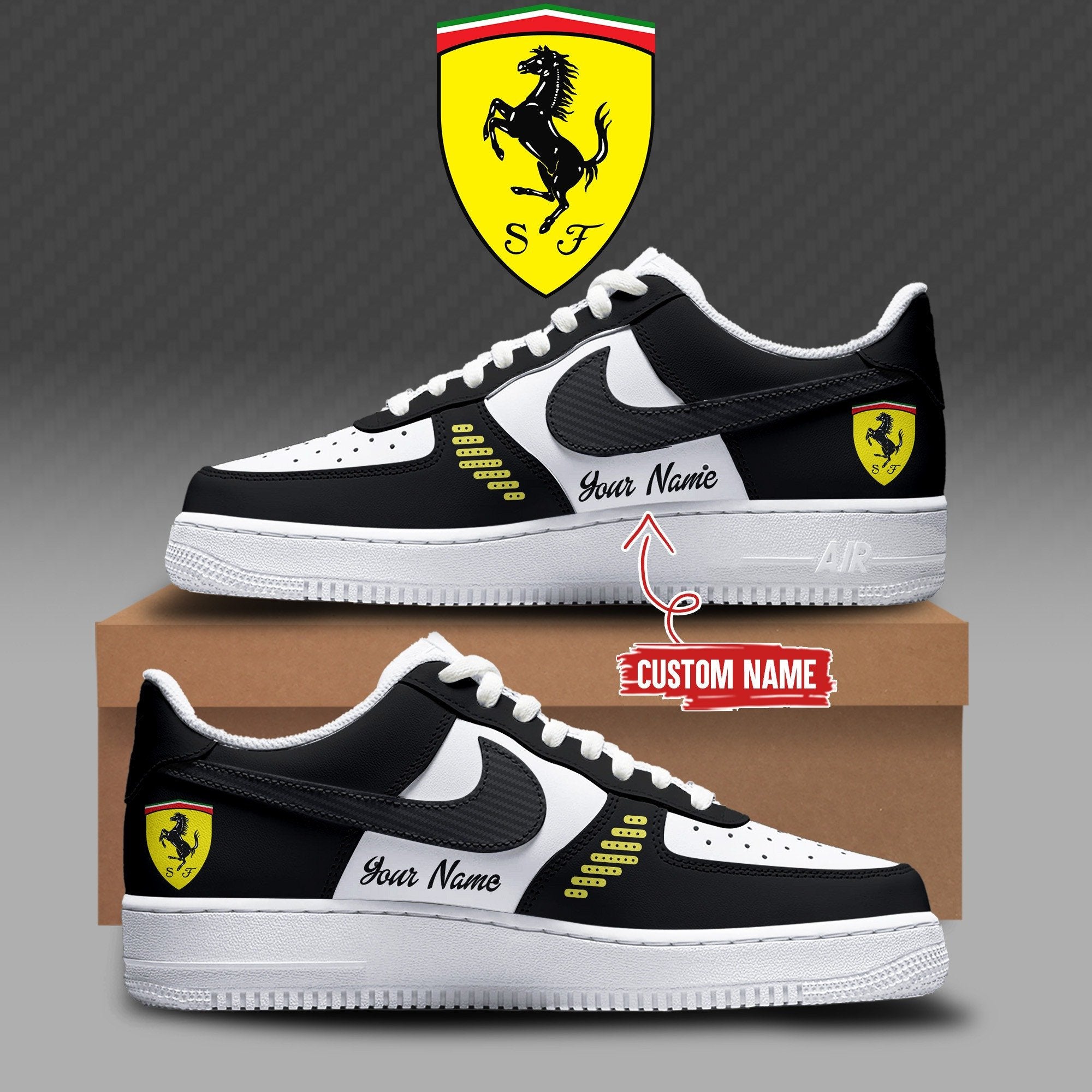 Ideafootwear Scuderia Ferrari Air Low-Top Sneakers Shoes For Men And Women 2