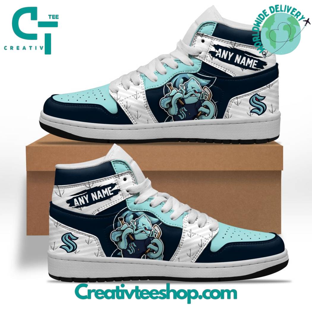 Ideafootwear Seattle Kraken AJ1 High Sneakers Shoes For Men And Women 1