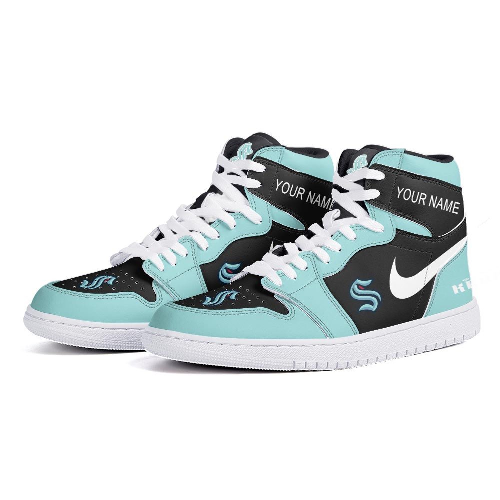 Ideafootwear Seattle Kraken AJ1 High Sneakers Shoes For Men And Women 2