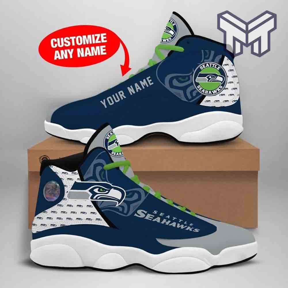 Ideafootwear Seattle Seahawks AJ13 Sneakers Shoes For Men And Women 2