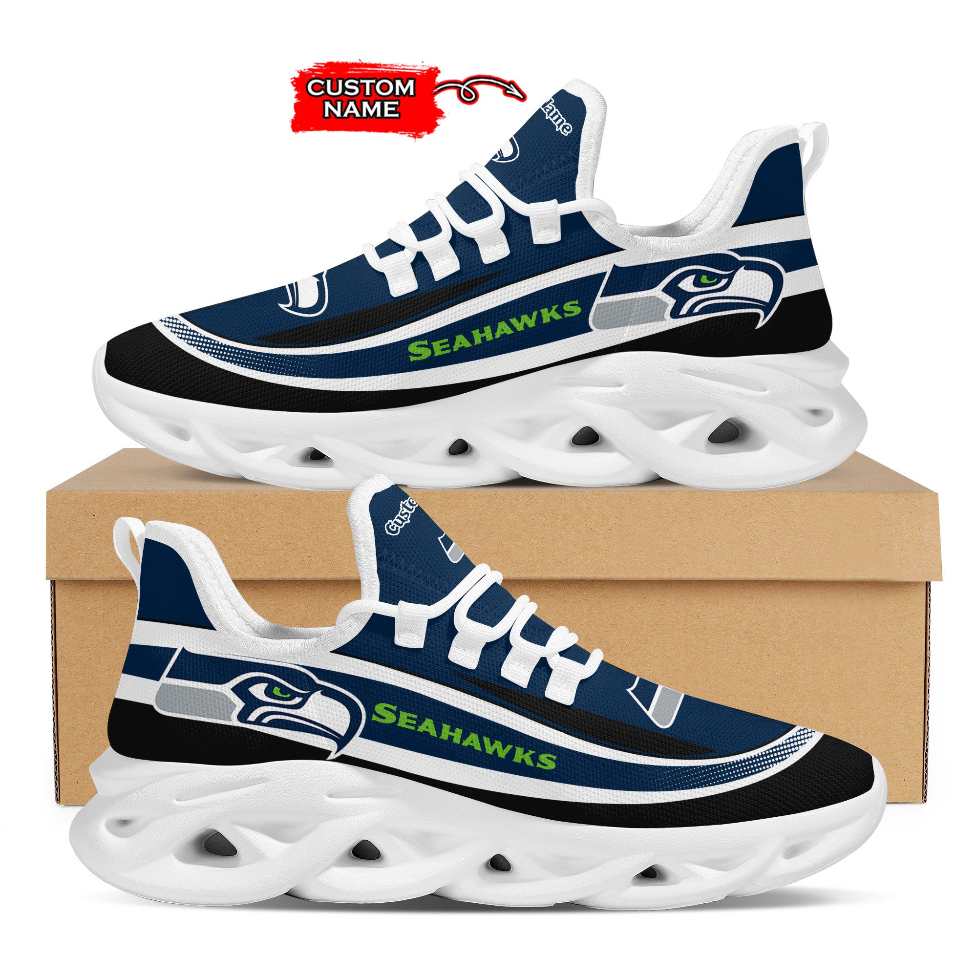 Ideafootwear Seattle Seahawks Max Soul Shoes Sneakers For Men And Women 35