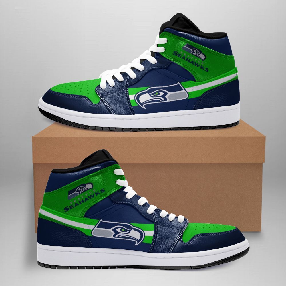 Ideafootwear Seattle Seahawks NFL AJ1 High Sneakers Shoes For Men And Women 1
