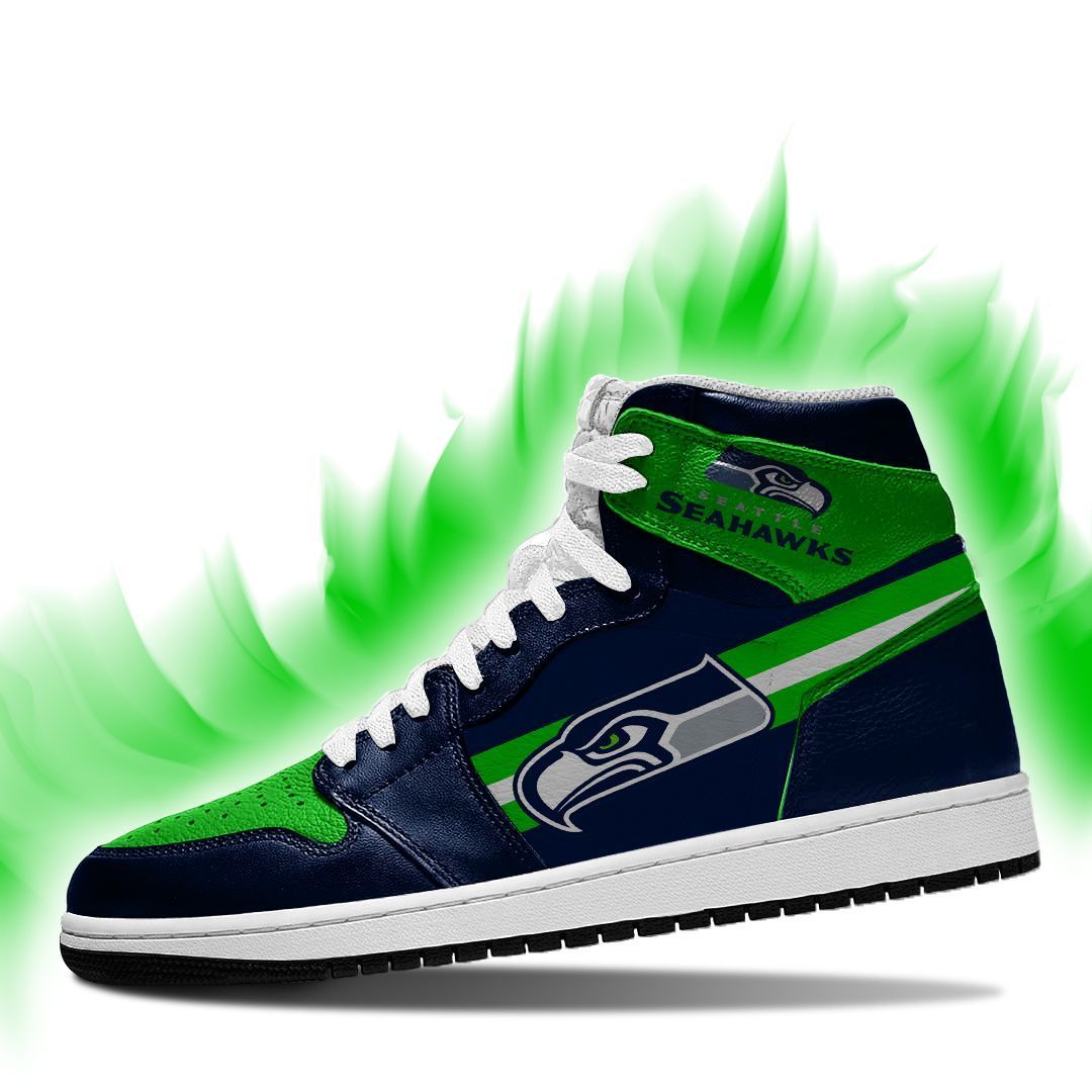 Ideafootwear Seattle Seahawks NFL AJ1 High Sneakers Shoes For Men And Women 1