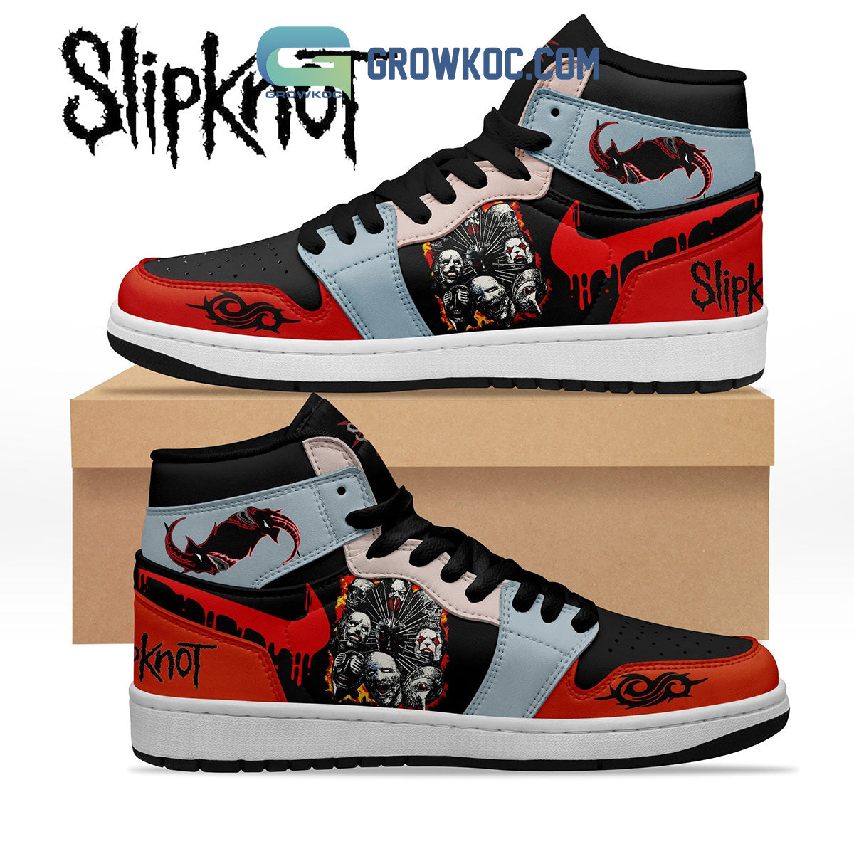Ideafootwear Slipknot AJ1 High Sneakers Shoes For Men And Women 2