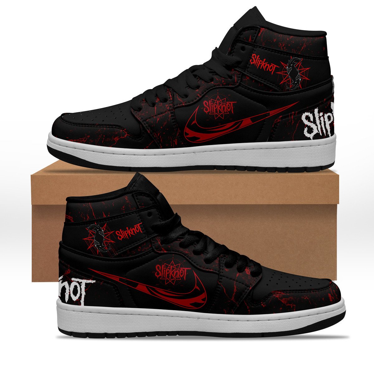 Ideafootwear Slipknot AJ1 High Sneakers Shoes For Men And Women 11