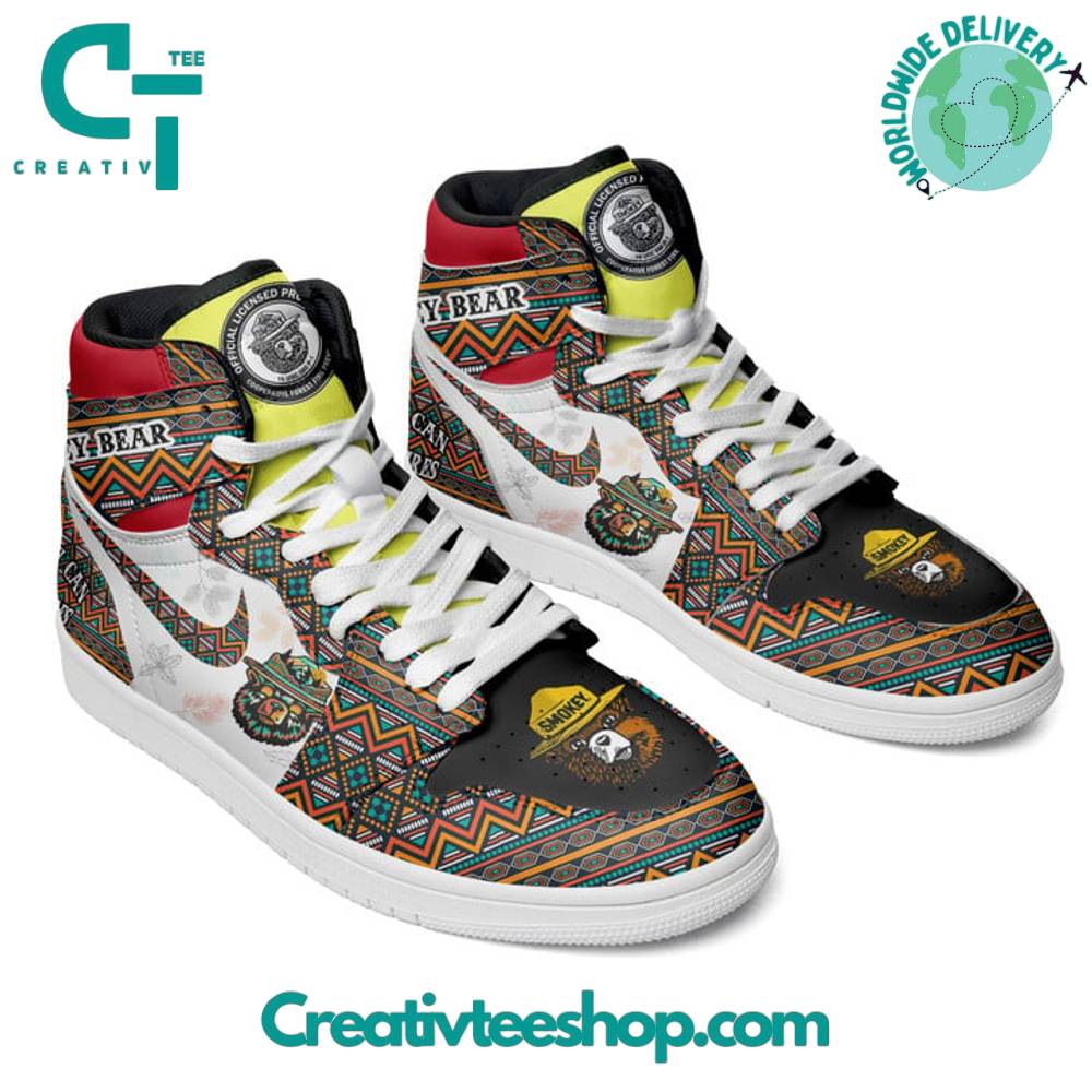 Ideafootwear Smokey Bear Only You Can Prevent Wildfires AJ1 High Sneakers Shoes For Men And Women 1