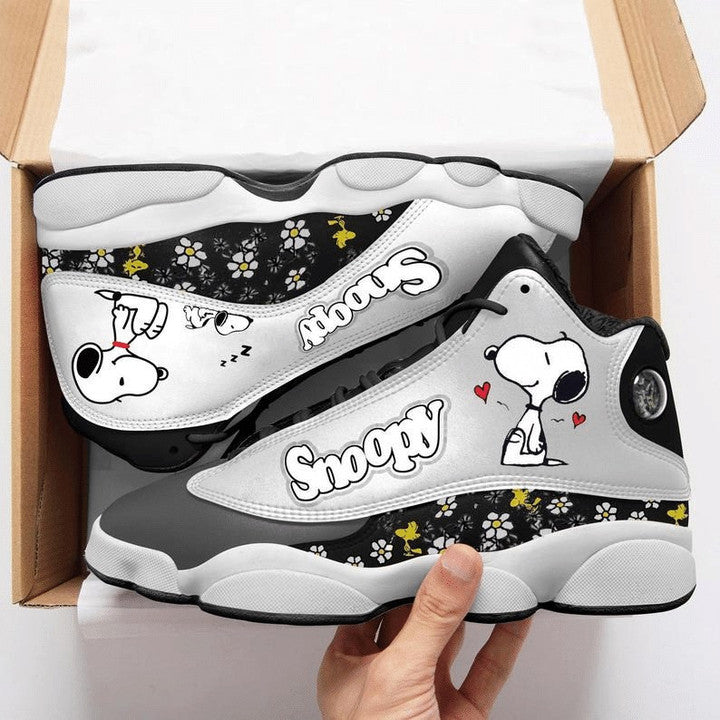 Ideafootwear Snoopy AJ13 Sneakers Shoes For Men And Women 7