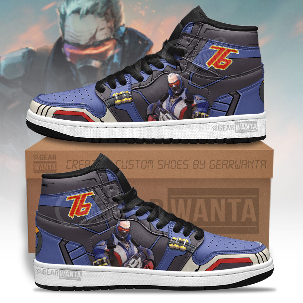 Ideafootwear Soldier 76 Overwatch AJ1 High Sneakers Shoes For Men And Women 1