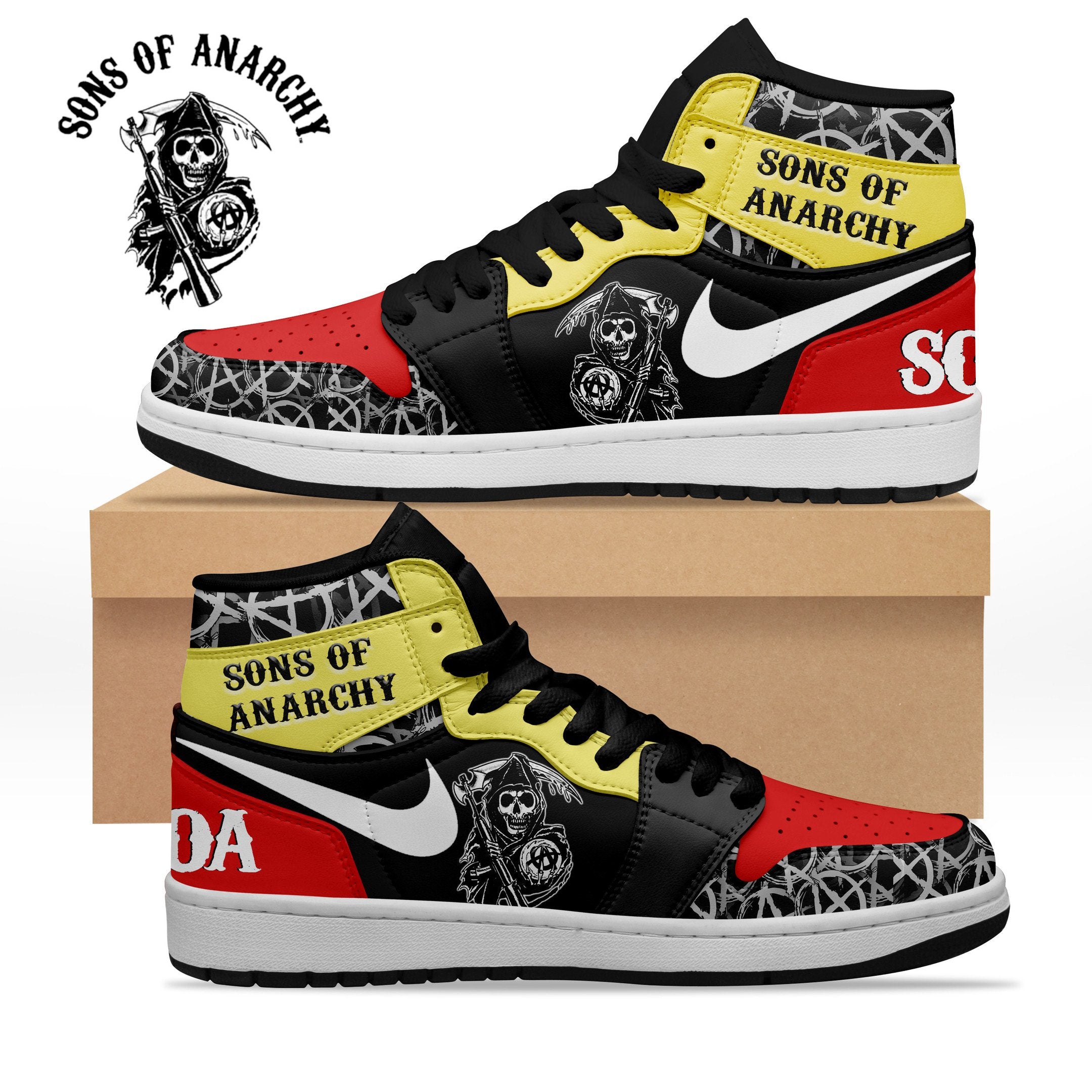 Ideafootwear Sons of Anarchy AJ1 High Sneakers Shoes For Men And Women 2