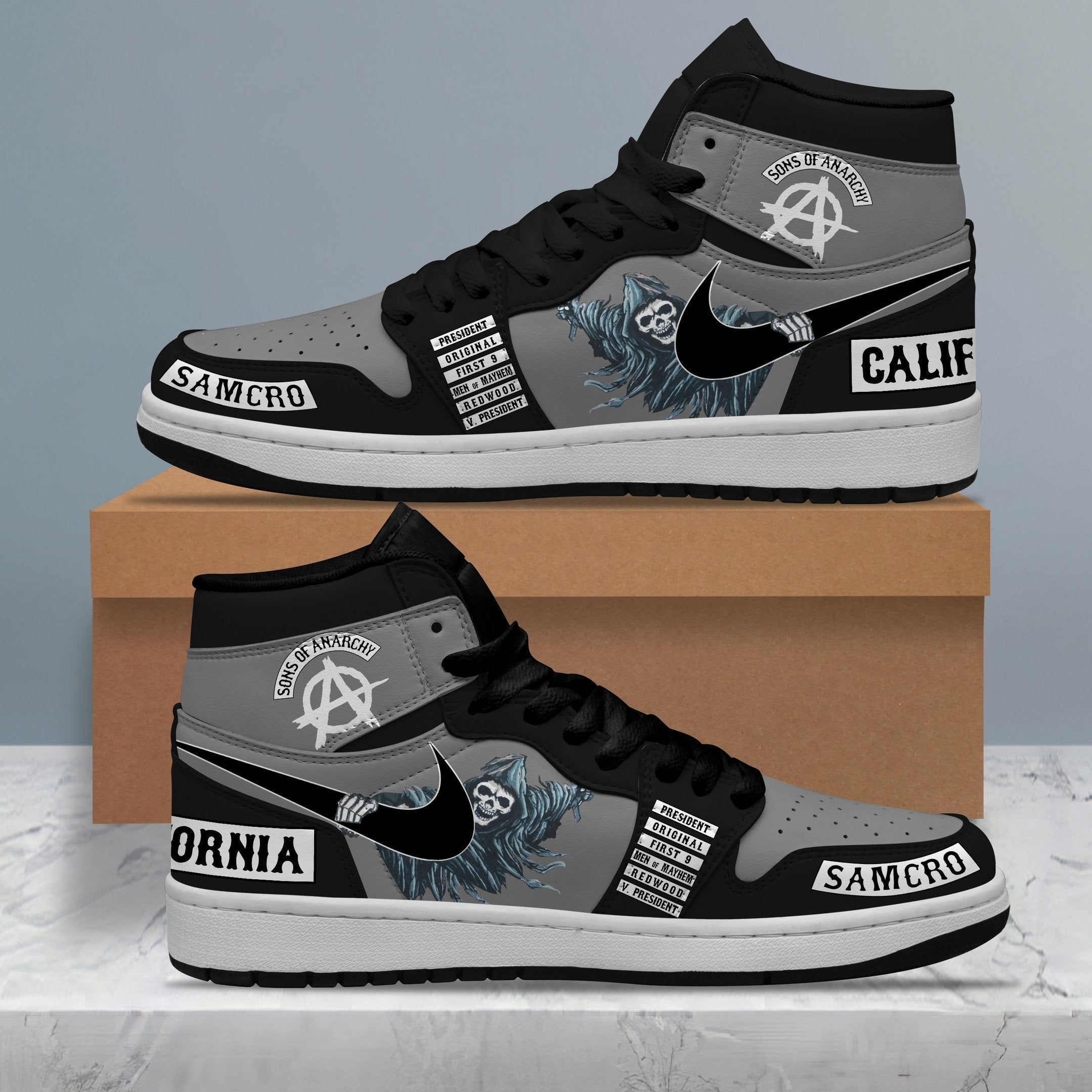 Ideafootwear Sons of Anarchy AJ1 High Sneakers Shoes For Men And Women 1