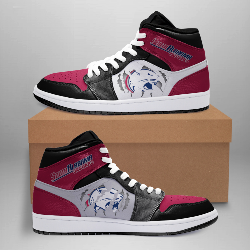 Ideafootwear South Alabama Jaguars AJ1 High Sneakers Shoes For Men And Women 1