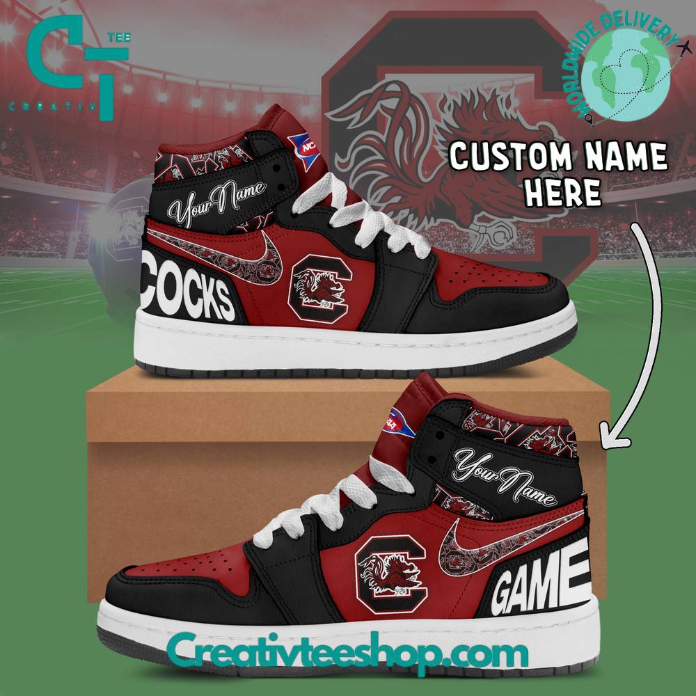 Ideafootwear South Carolina Gamecocks AJ1 High Sneakers Shoes For Men And Women 1