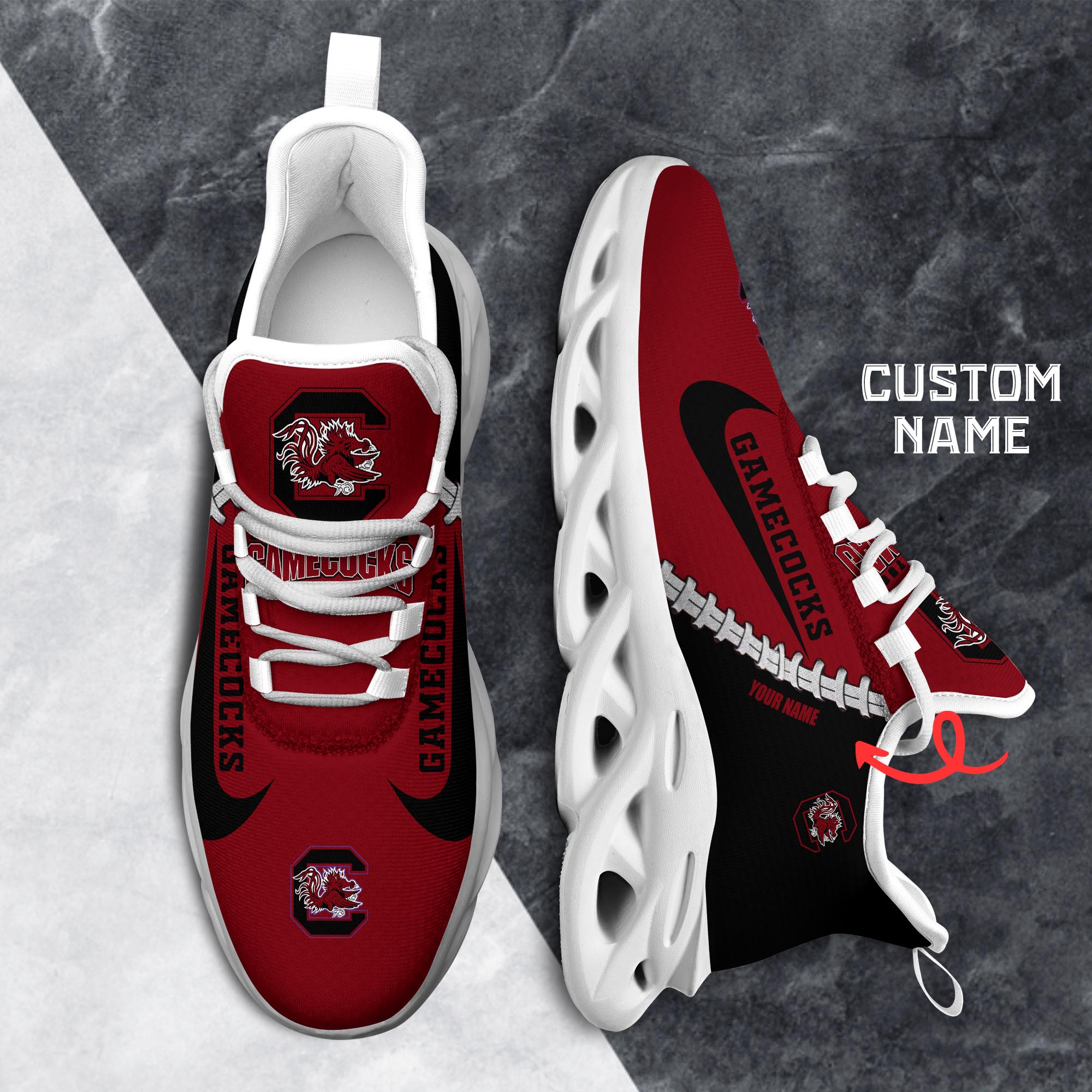 Ideafootwear South Carolina Gamecocks Max Soul Shoes Sneakers For Men And Women 2