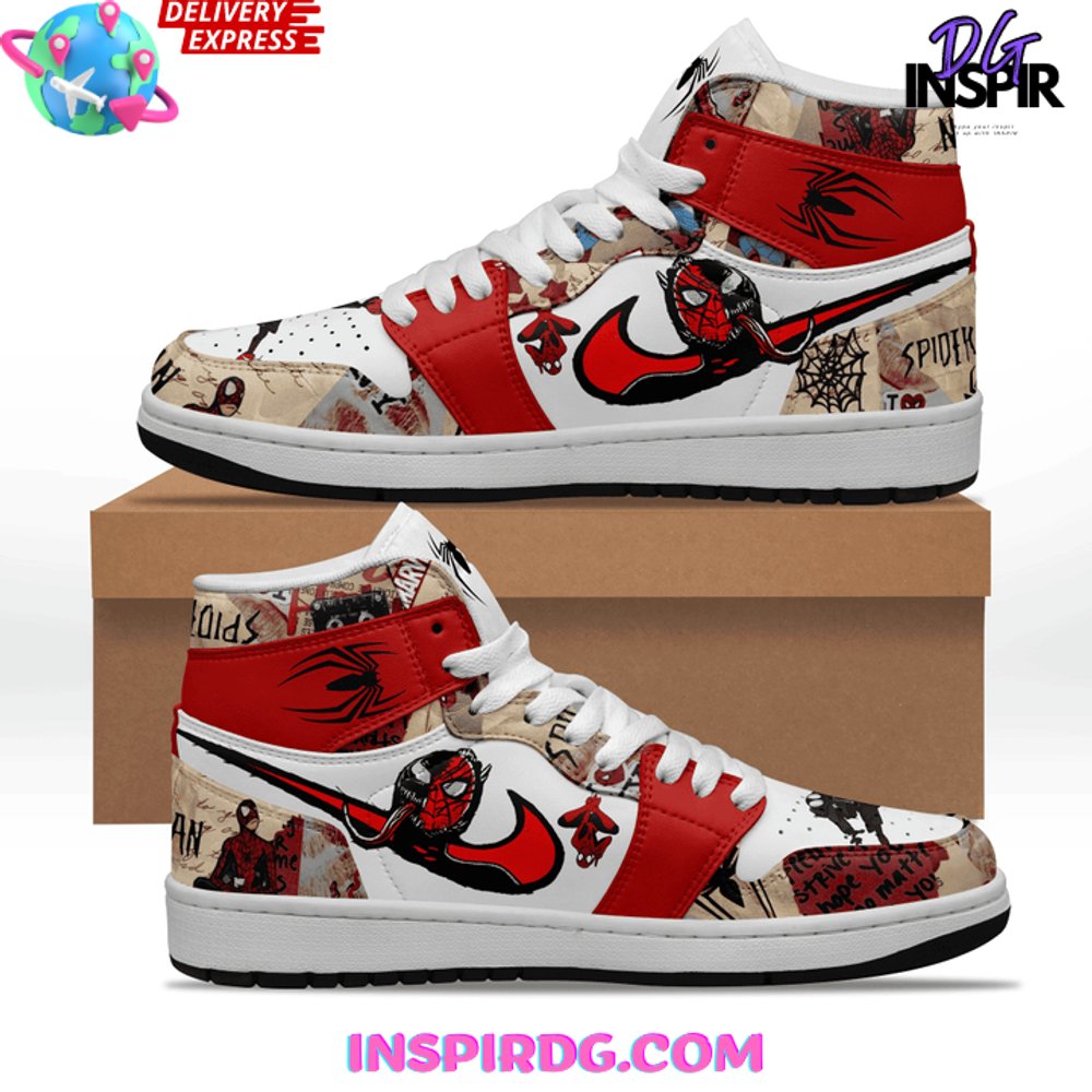 Ideafootwear Spiderman AJ1 High Sneakers Shoes For Men And Women 2