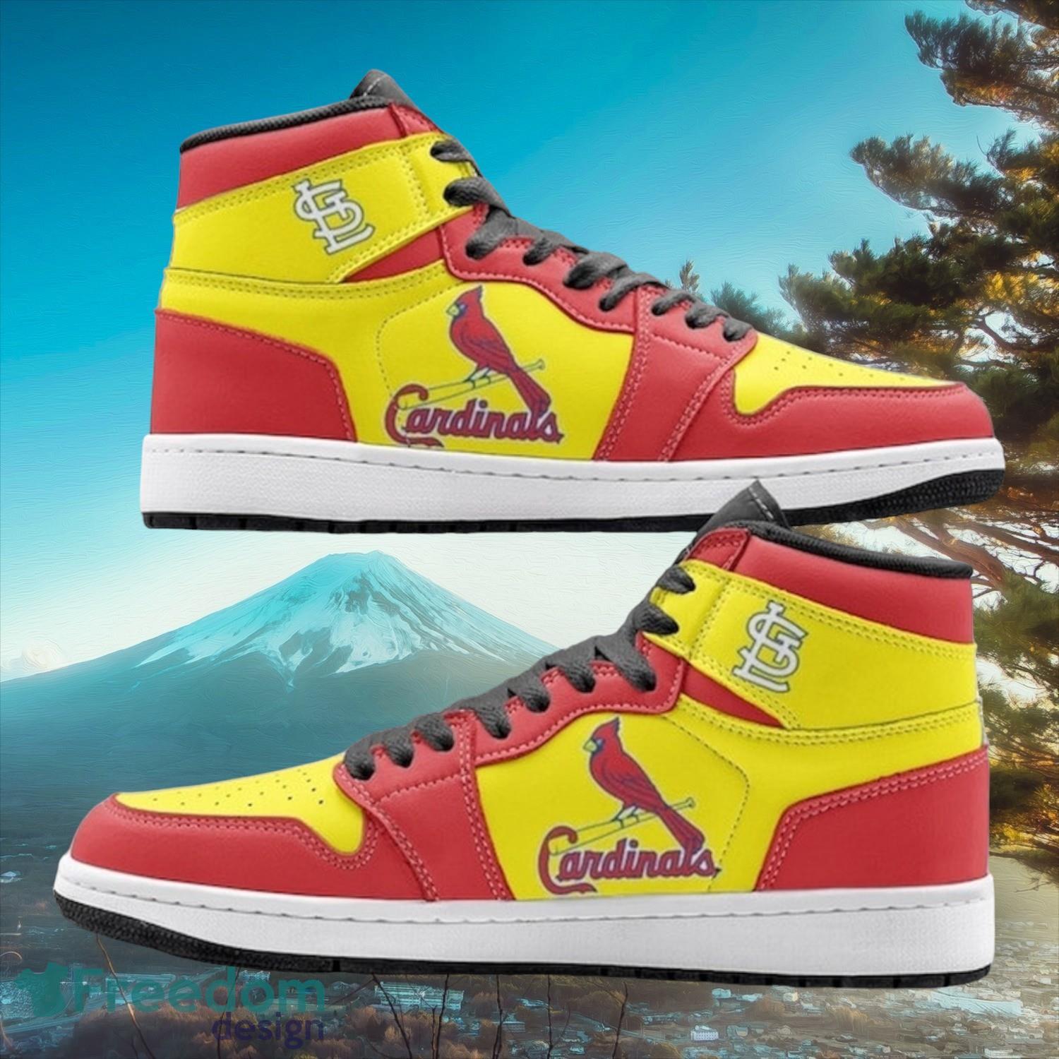 Ideafootwear St. Louis Cardinals AJ1 High Sneakers Shoes For Men And Women 4