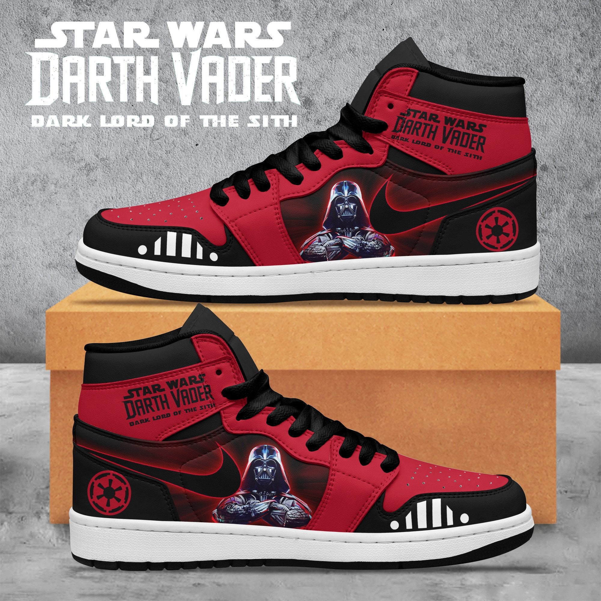 Ideafootwear Star Wars AJ1 High Sneakers Shoes For Men And Women 7