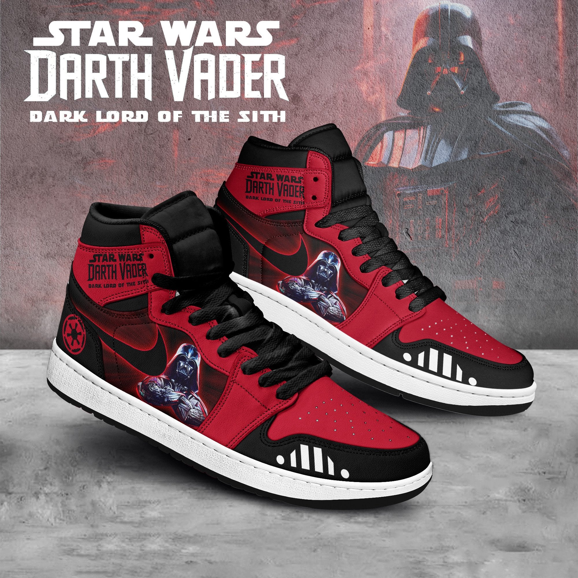 Ideafootwear Star Wars AJ1 High Sneakers Shoes For Men And Women 7