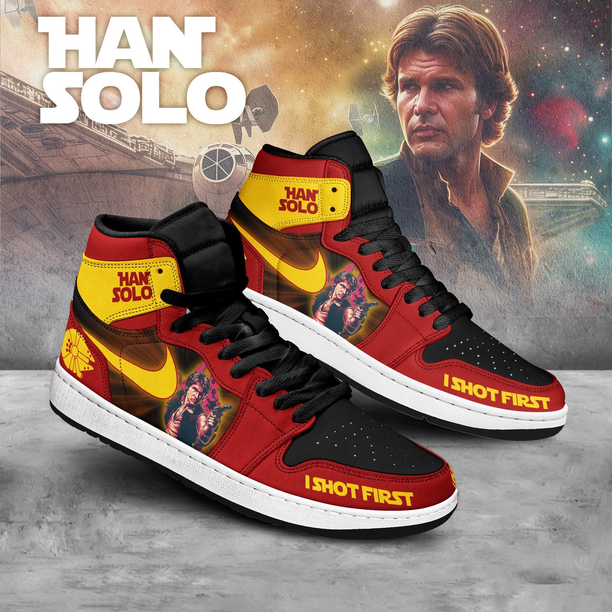 Ideafootwear Star Wars AJ1 High Sneakers Shoes For Men And Women 2