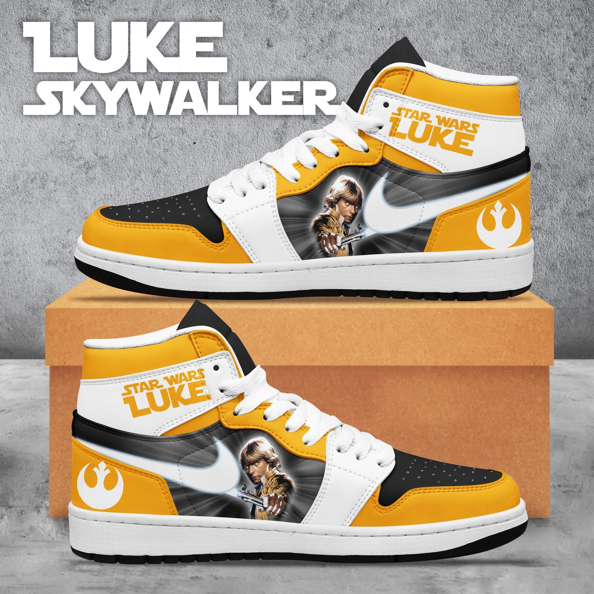 Ideafootwear Star Wars AJ1 High Sneakers Shoes For Men And Women 12