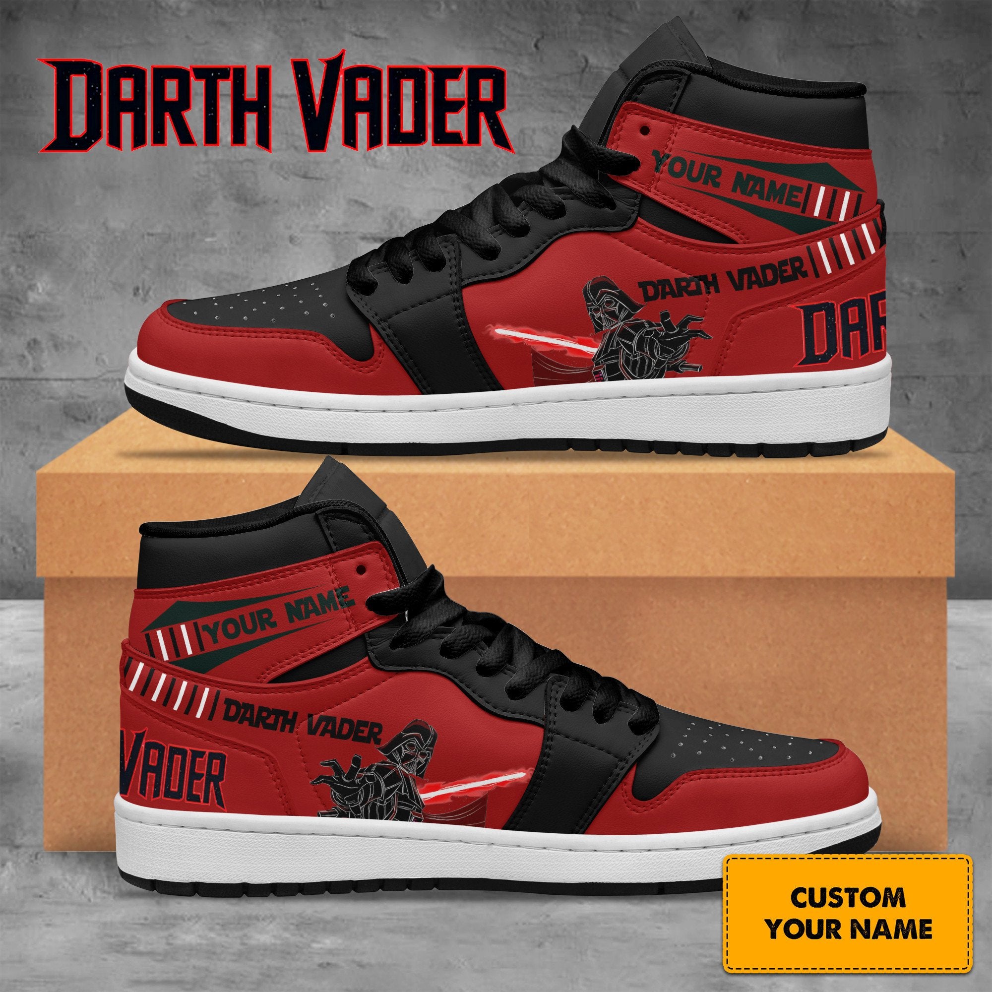Ideafootwear Star Wars AJ1 High Sneakers Shoes For Men And Women 6