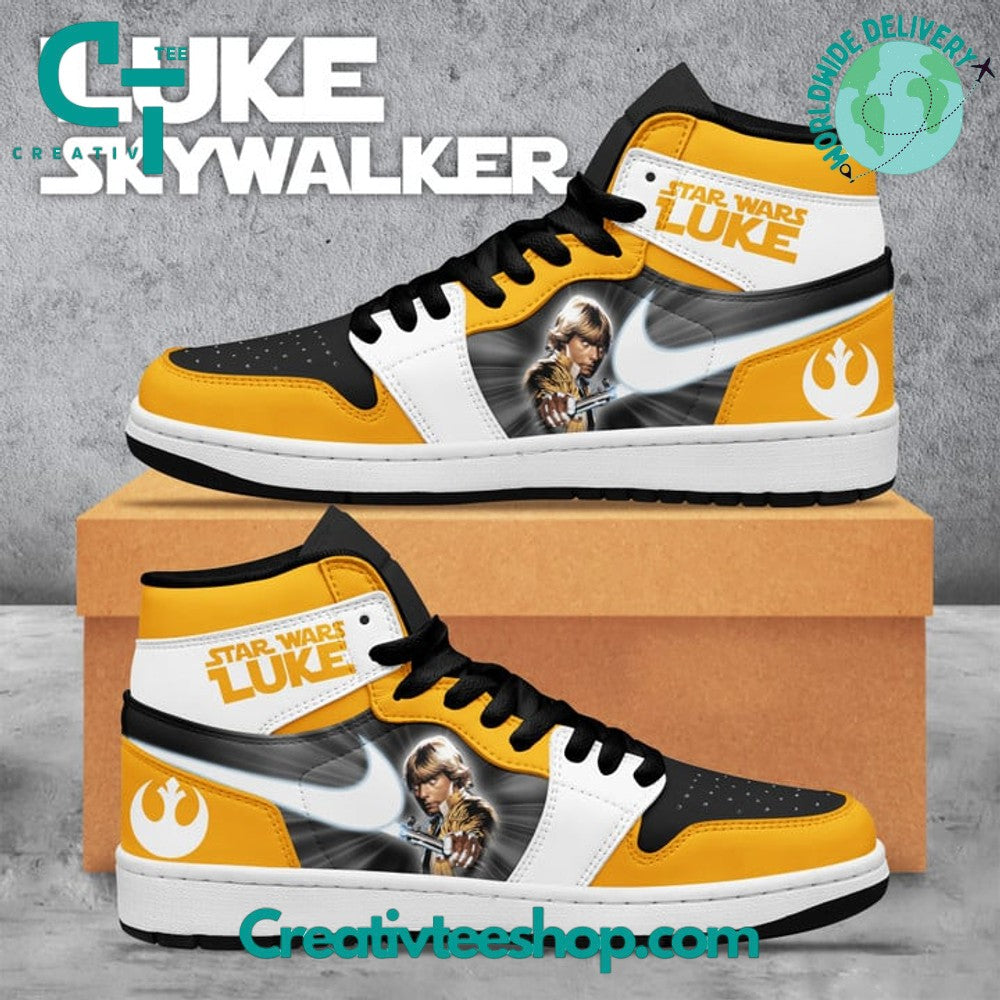 Ideafootwear Star Wars Luke Skywalker AJ1 High Sneakers Shoes For Men And Women 1