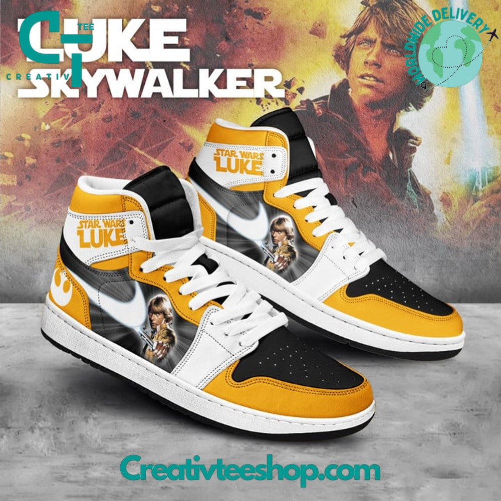 Ideafootwear Star Wars Luke Skywalker AJ1 High Sneakers Shoes For Men And Women 1