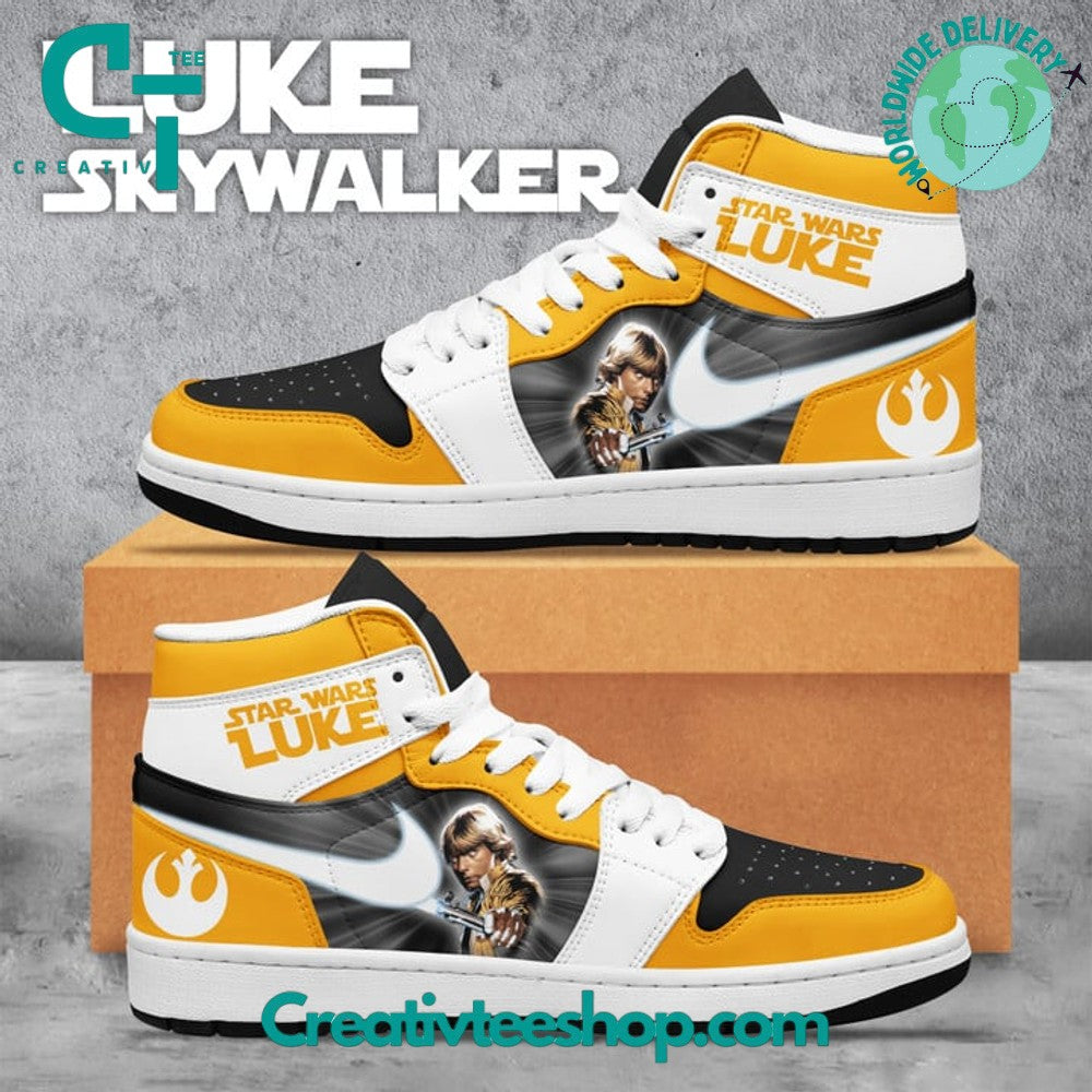 Ideafootwear Star Wars Luke Skywalker AJ1 High Sneakers Shoes For Men And Women 1