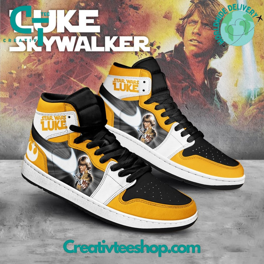 Ideafootwear Star Wars Luke Skywalker AJ1 High Sneakers Shoes For Men And Women 1